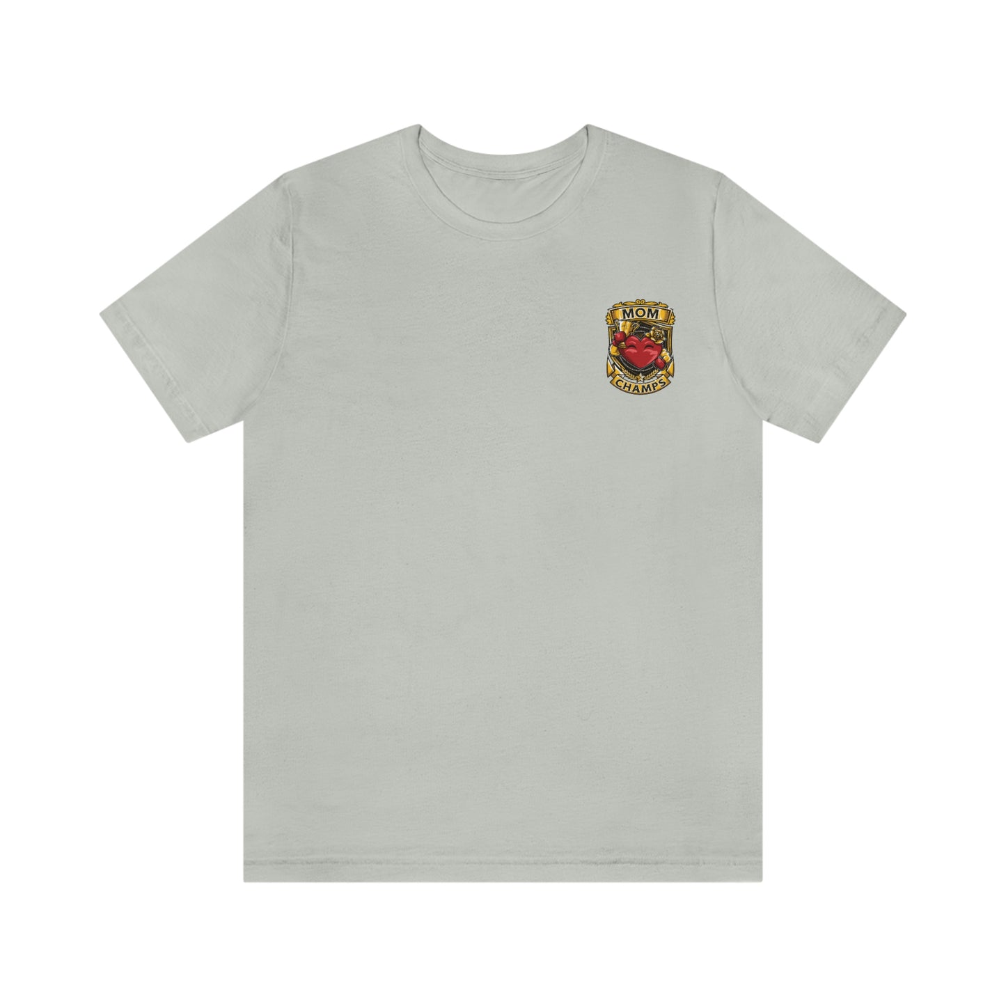 Mom Champs! (Small Front Logo) - Unisex Jersey Short Sleeve Tee - (Bella+Canva)