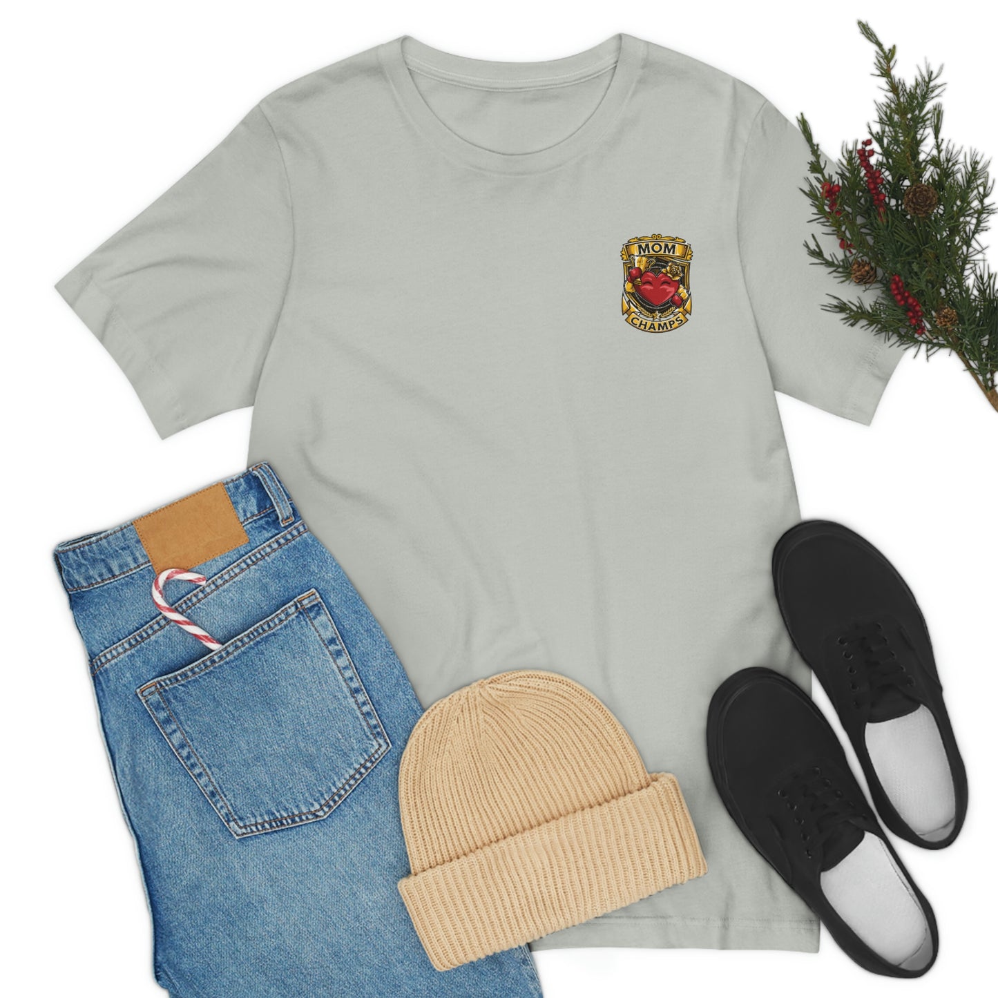 Mom Champs! (Small Front Logo) - Unisex Jersey Short Sleeve Tee - (Bella+Canva)