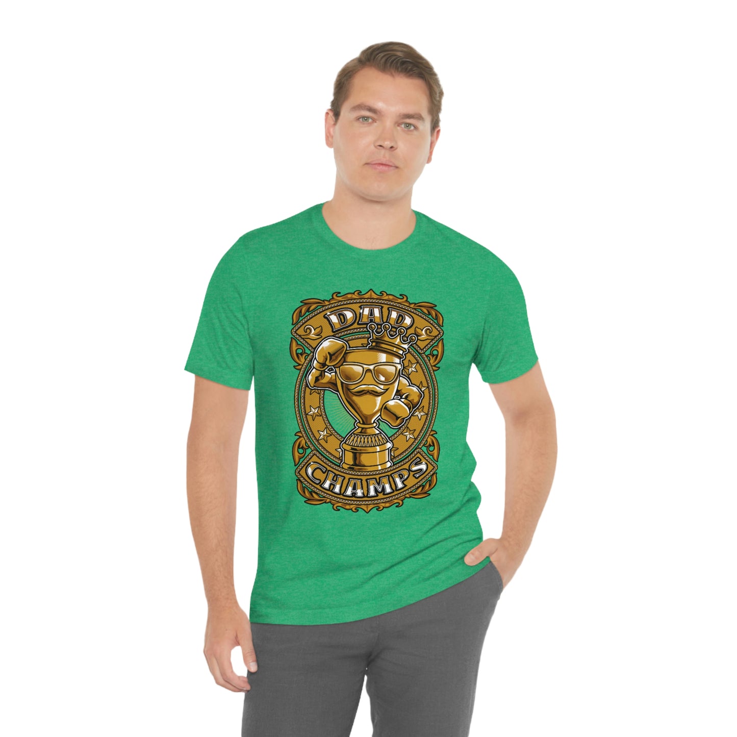 Dad Champs (Gold)! - Unisex Jersey Short Sleeve Tee (Bella+Canvas)