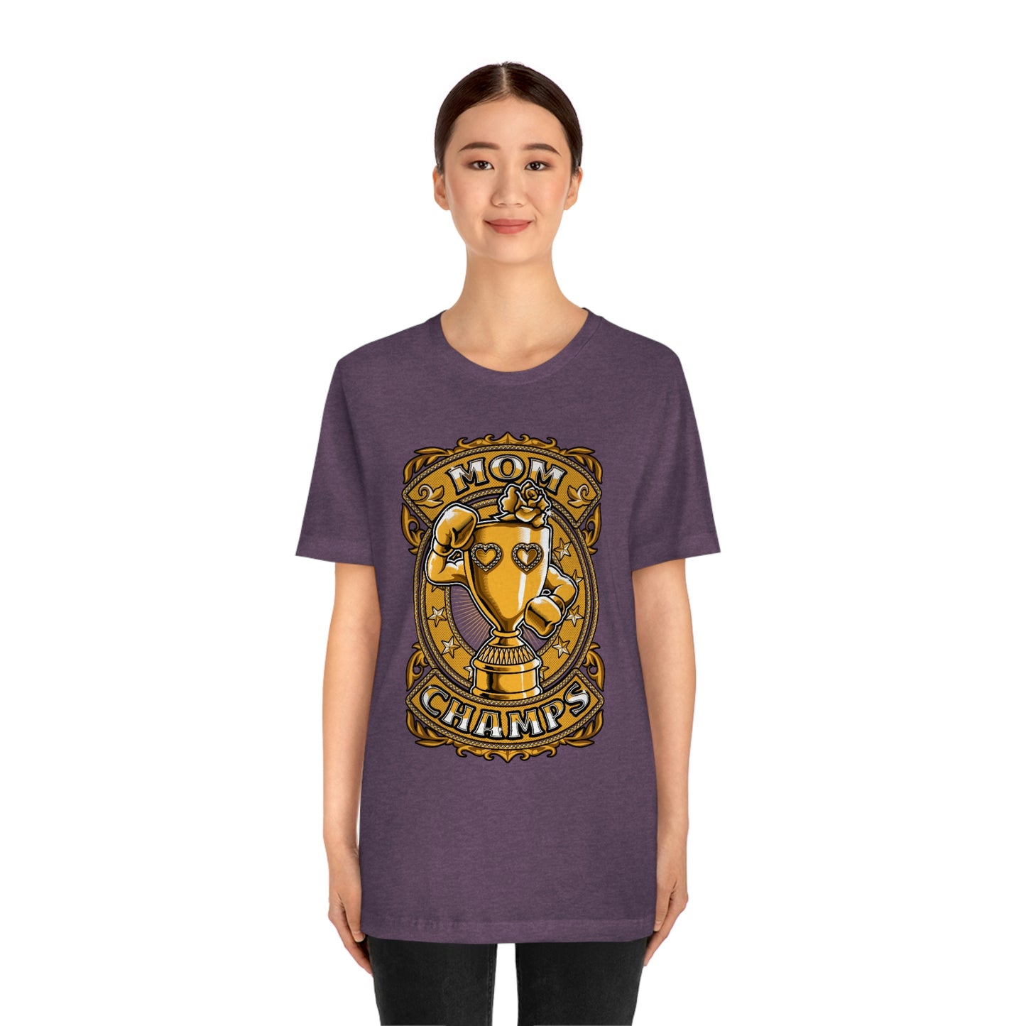 Mom Champs (Gold)! Unisex Jersey Short Sleeve Tee (Bella+Canvas)