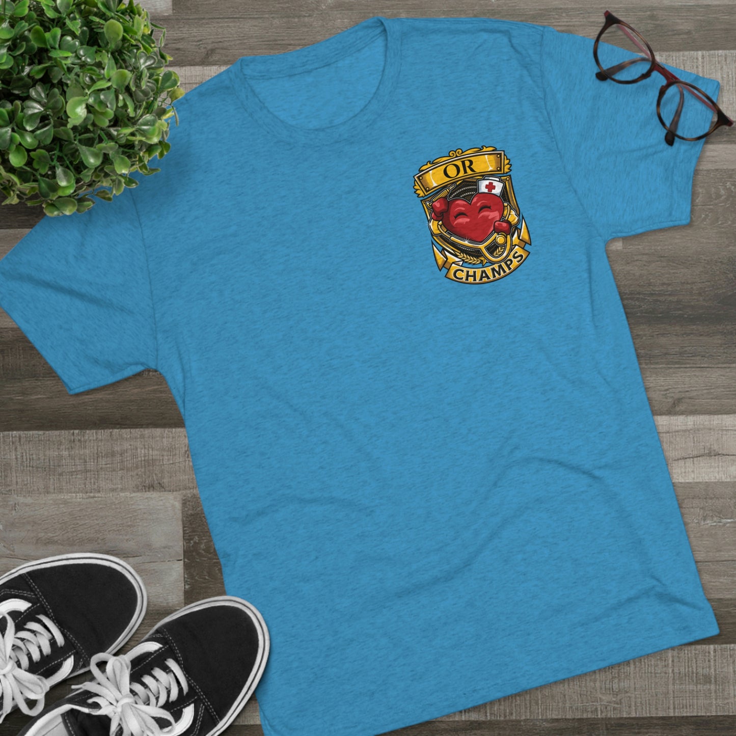 OR CHAMPS (Small Logo) - PREMIUM SOFT - Unisex Tri-Blend Crew Tee (Next Level 6010)
