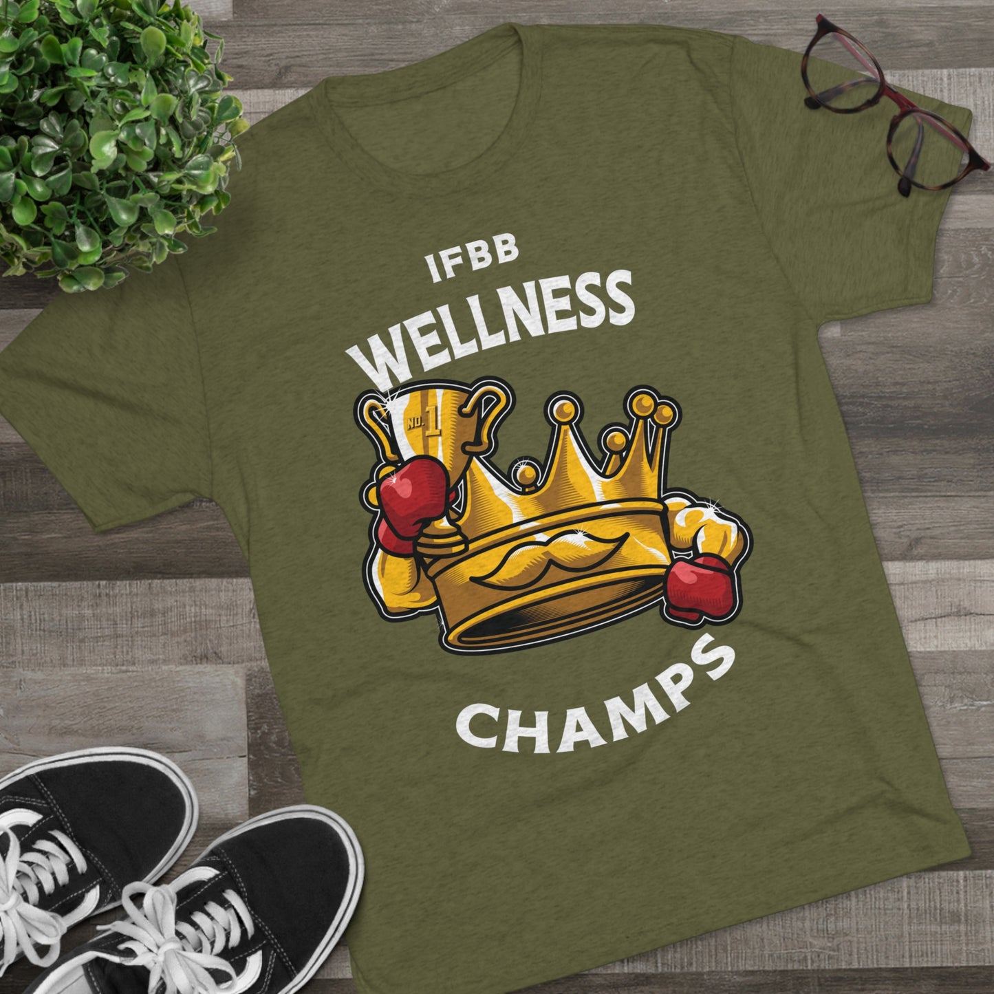 IFBB WELNESS CHAMPS (v2) - PREMIUM SOFT - Unisex Tri-Blend Crew Tee (Next Level 6010)