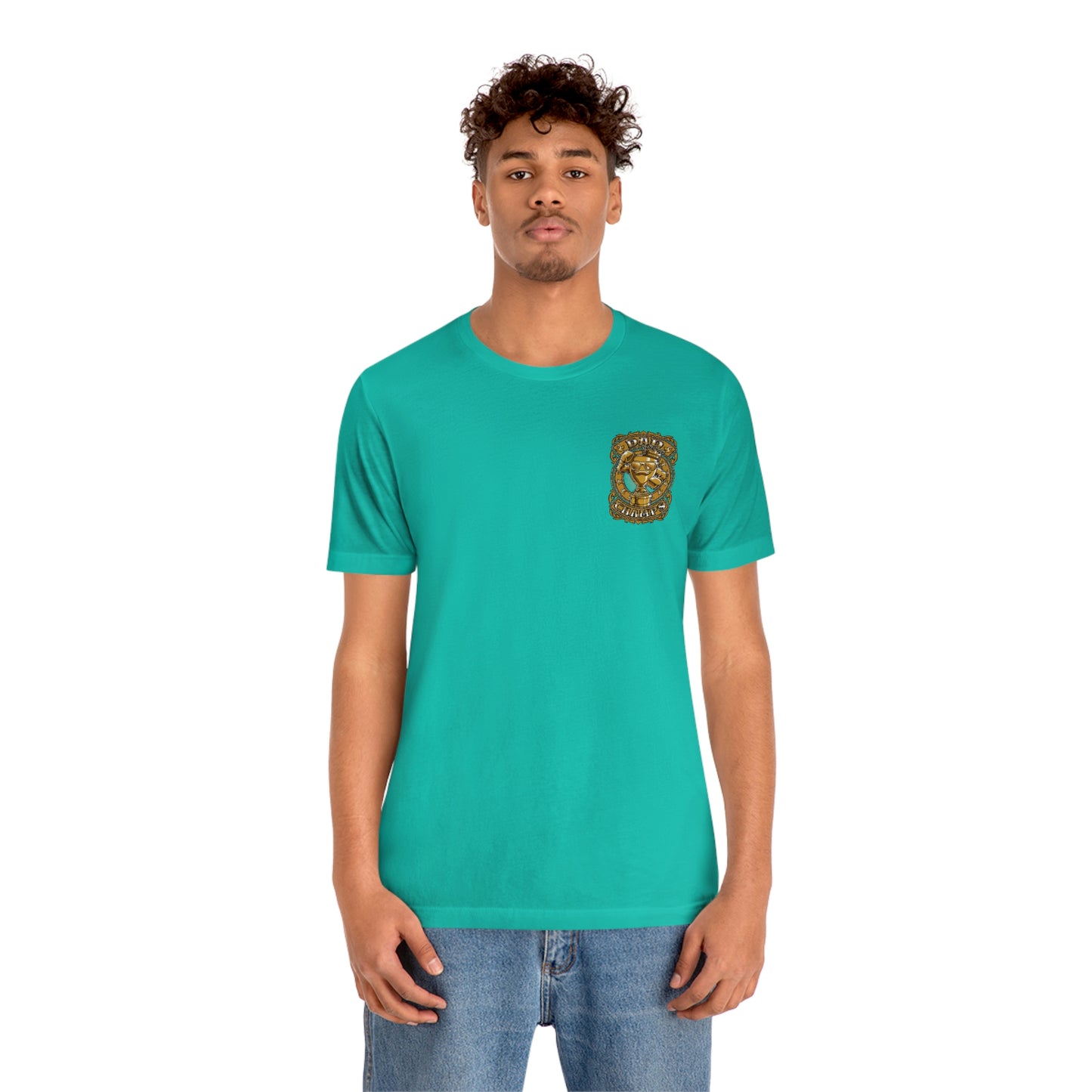 Dad Champs (Gold - Front & Back logo)! - Unisex Jersey Short Sleeve Tee (Bella+Canvas)