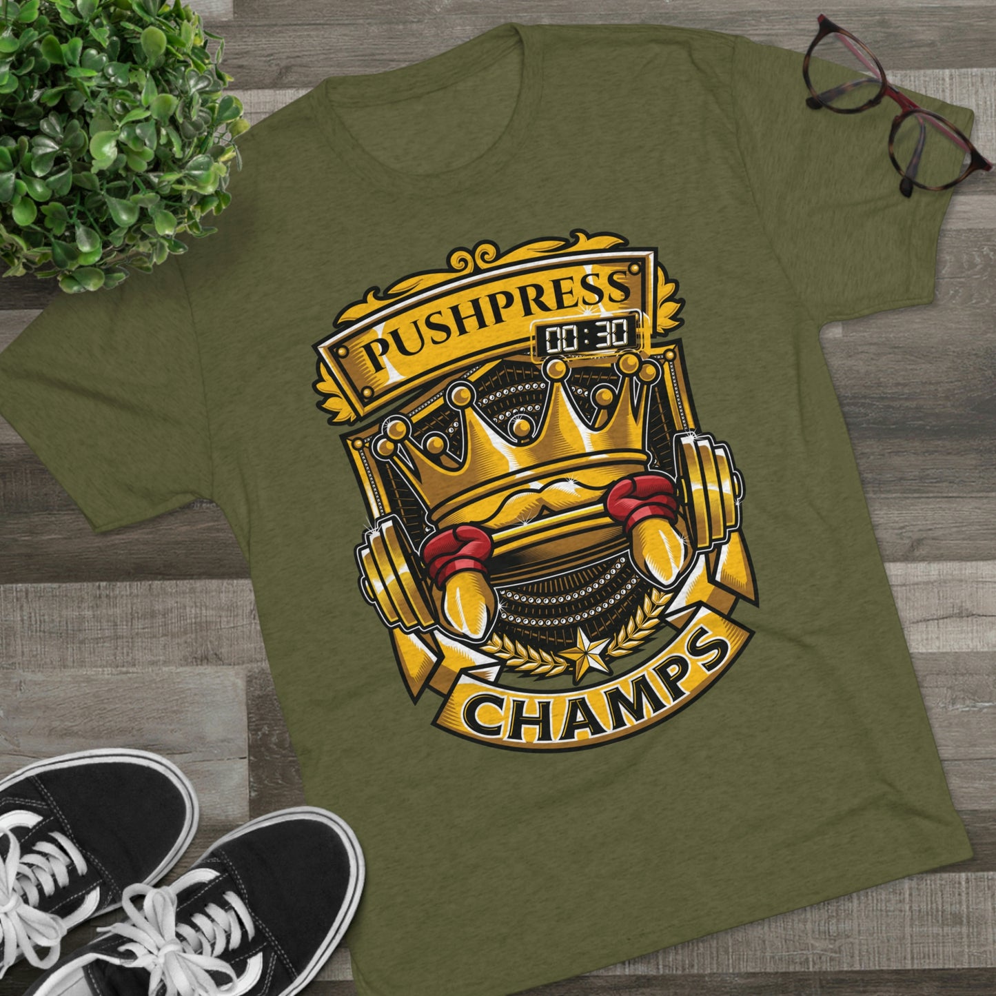 PUSHPRESS CHAMPS - PREMIUM SOFT - Unisex Tri-Blend Crew Tee (Next Level 6010)