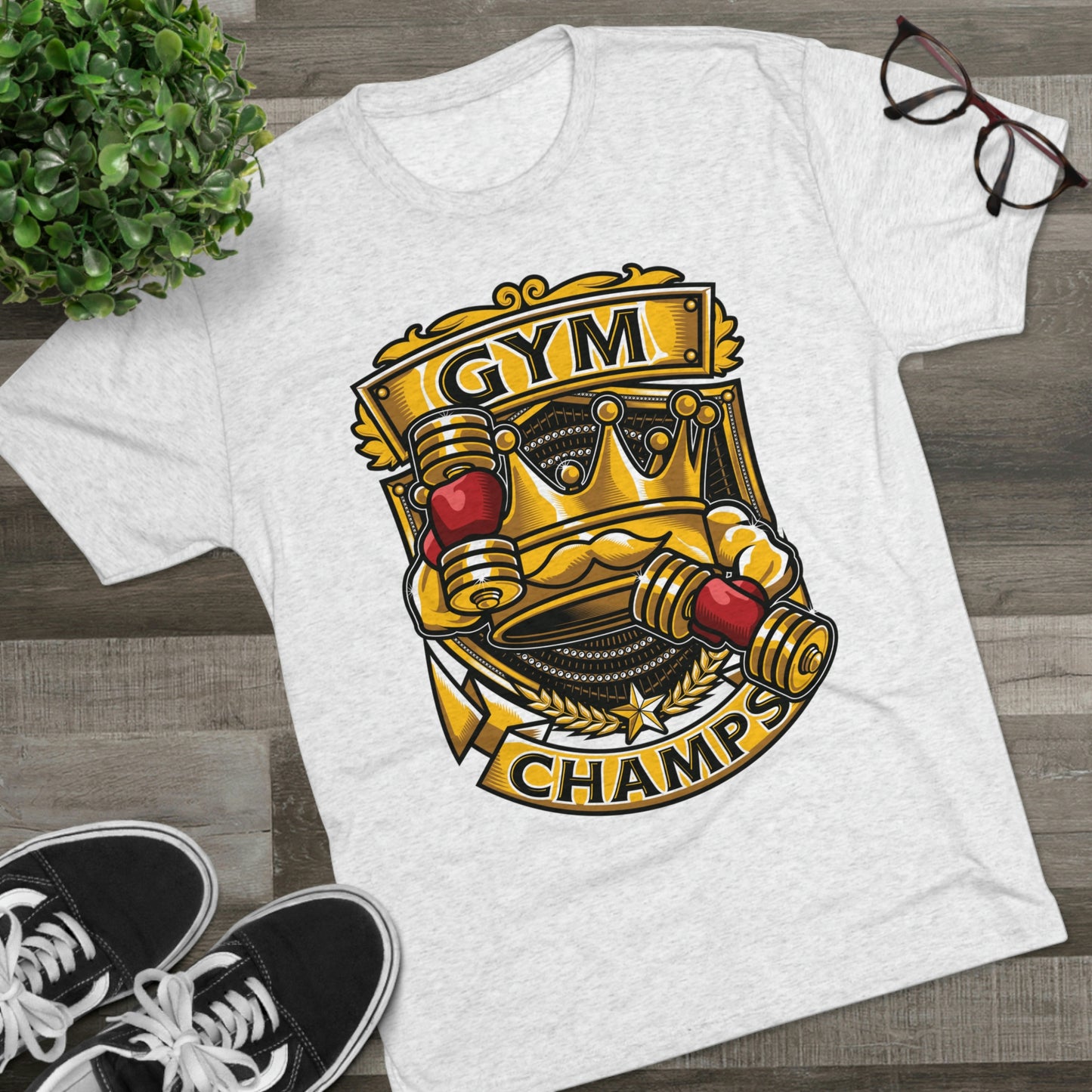 GYM CHAMPS - PREMIUM SOFT - Unisex Tri-Blend Crew Tee (Next Level 6010)