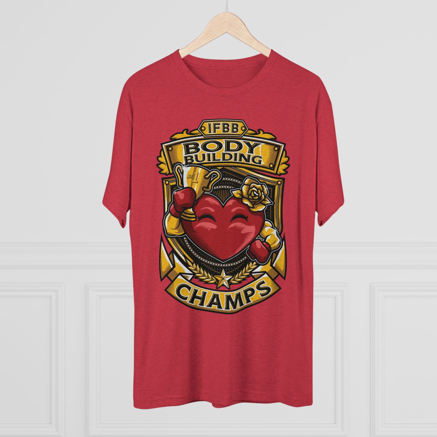 IFBB BODY BUILDING CHAMPS - PREMIUM SOFT - Unisex Tri-Blend Crew Tee (Next Level 6010)