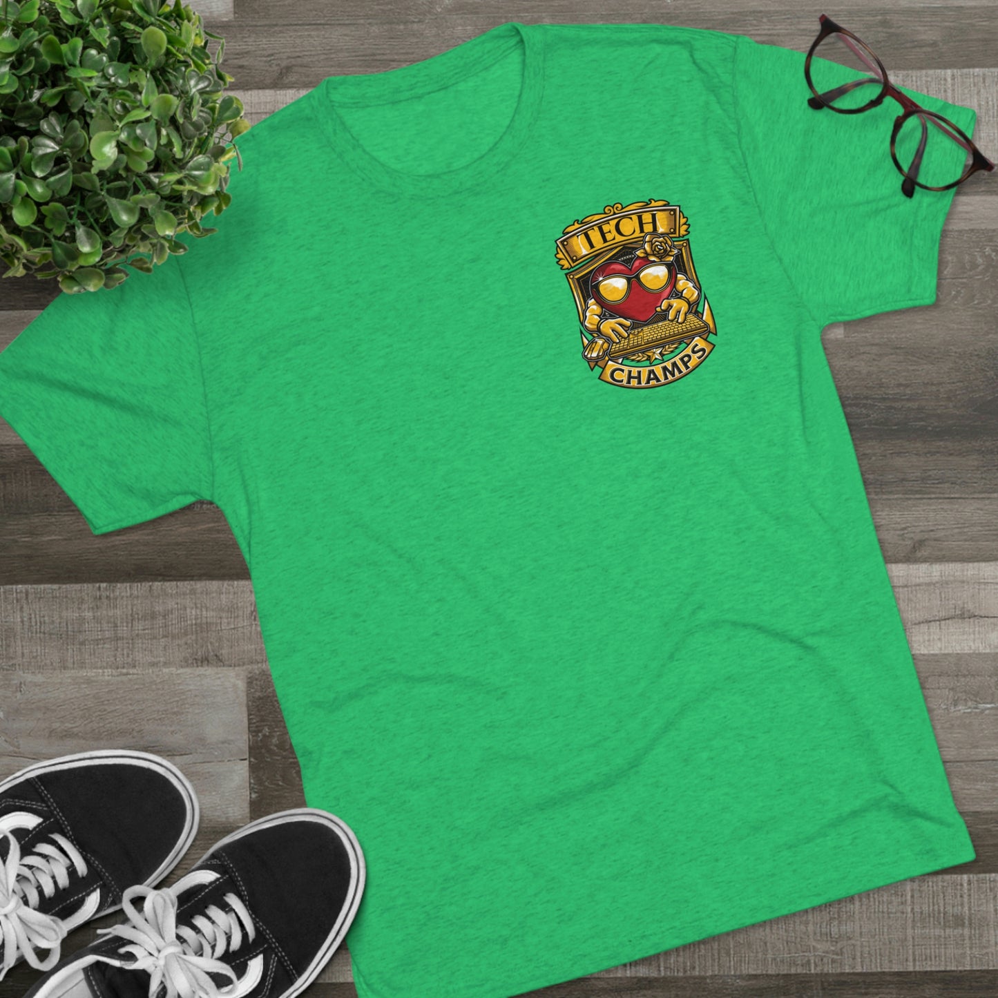 TECH CHAMPS (Small Logo) - PREMIUM SOFT - Unisex Tri-Blend Crew Tee (Next Level 6010)