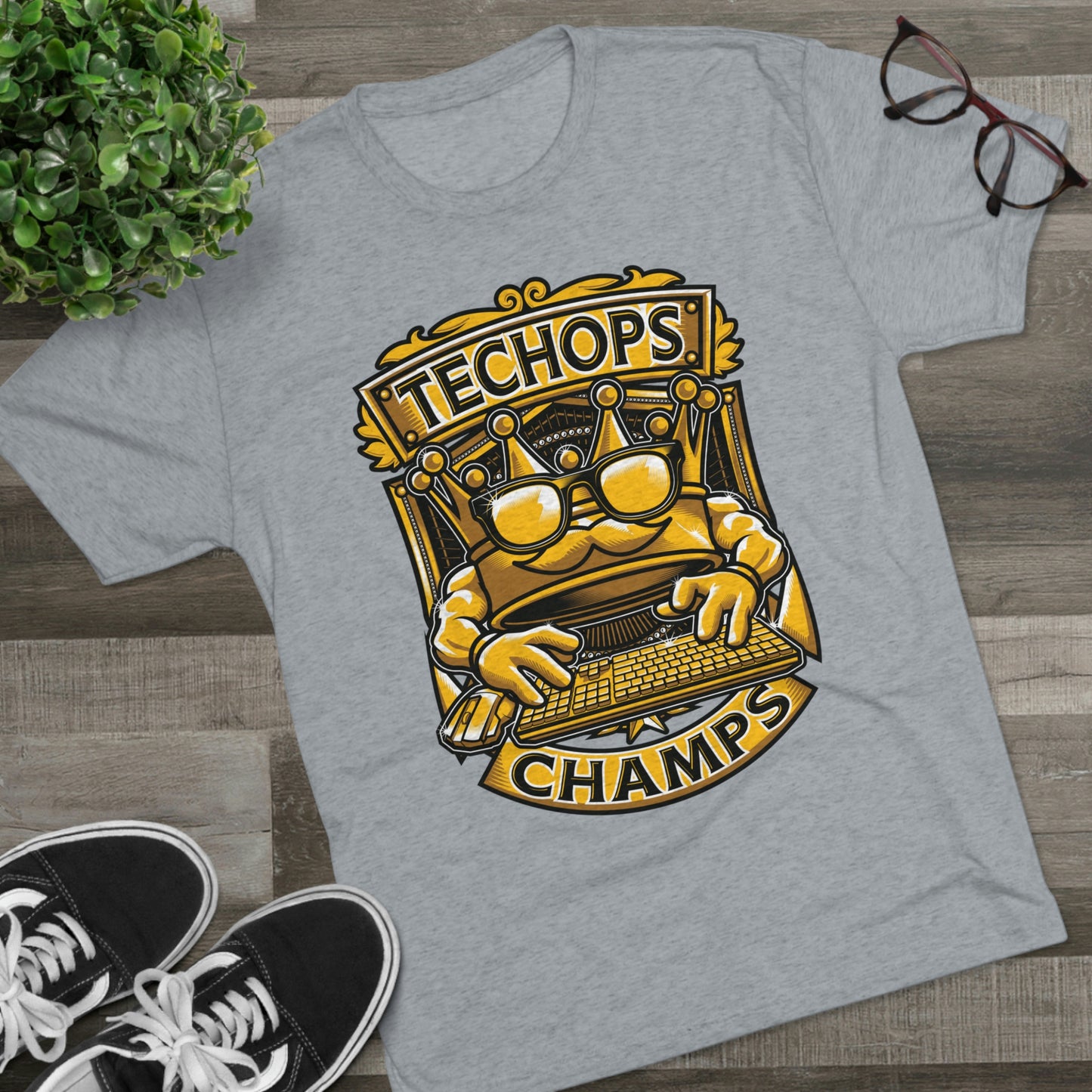 TECHOPS CHAMPS (Men) - PREMIUM SOFT - Unisex Tri-Blend Crew Tee (Next Level 6010)