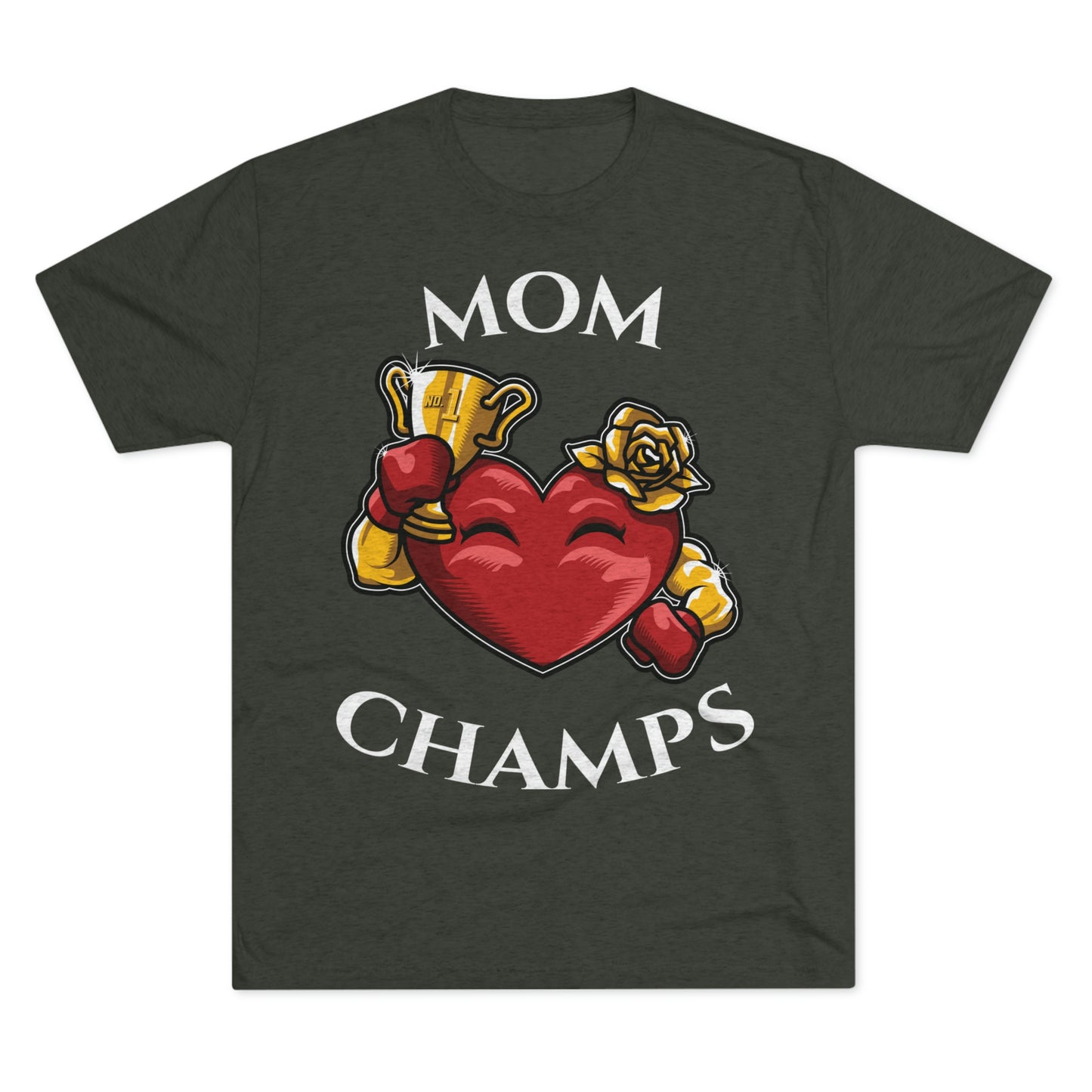 MOM CHAMPS (No Background) - PREMIUM SOFT - Unisex Tri-Blend Crew Tee (Next Level 6010)