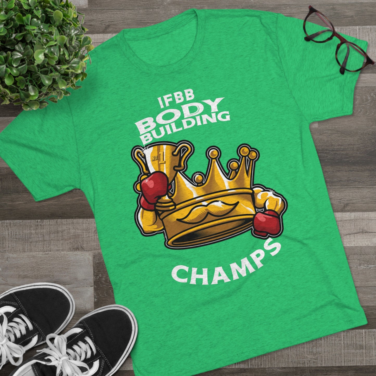 IFBB BODY BUILDING CHAMPS (v2) - PREMIUM SOFT - Unisex Tri-Blend Crew Tee (Next Level 6010)