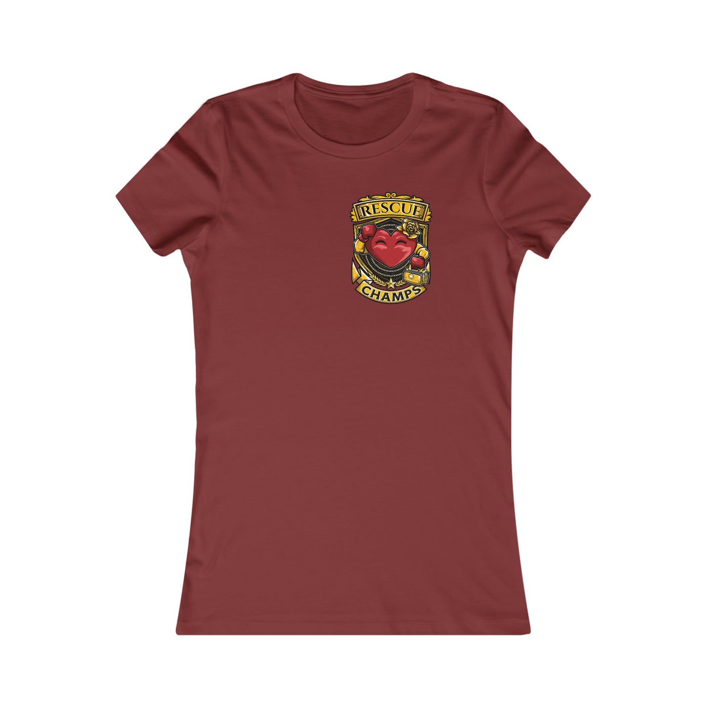 RESCUE CHAMPS! (Small Front Logo) - Women's Favorite Tee (Bella+Canvas)