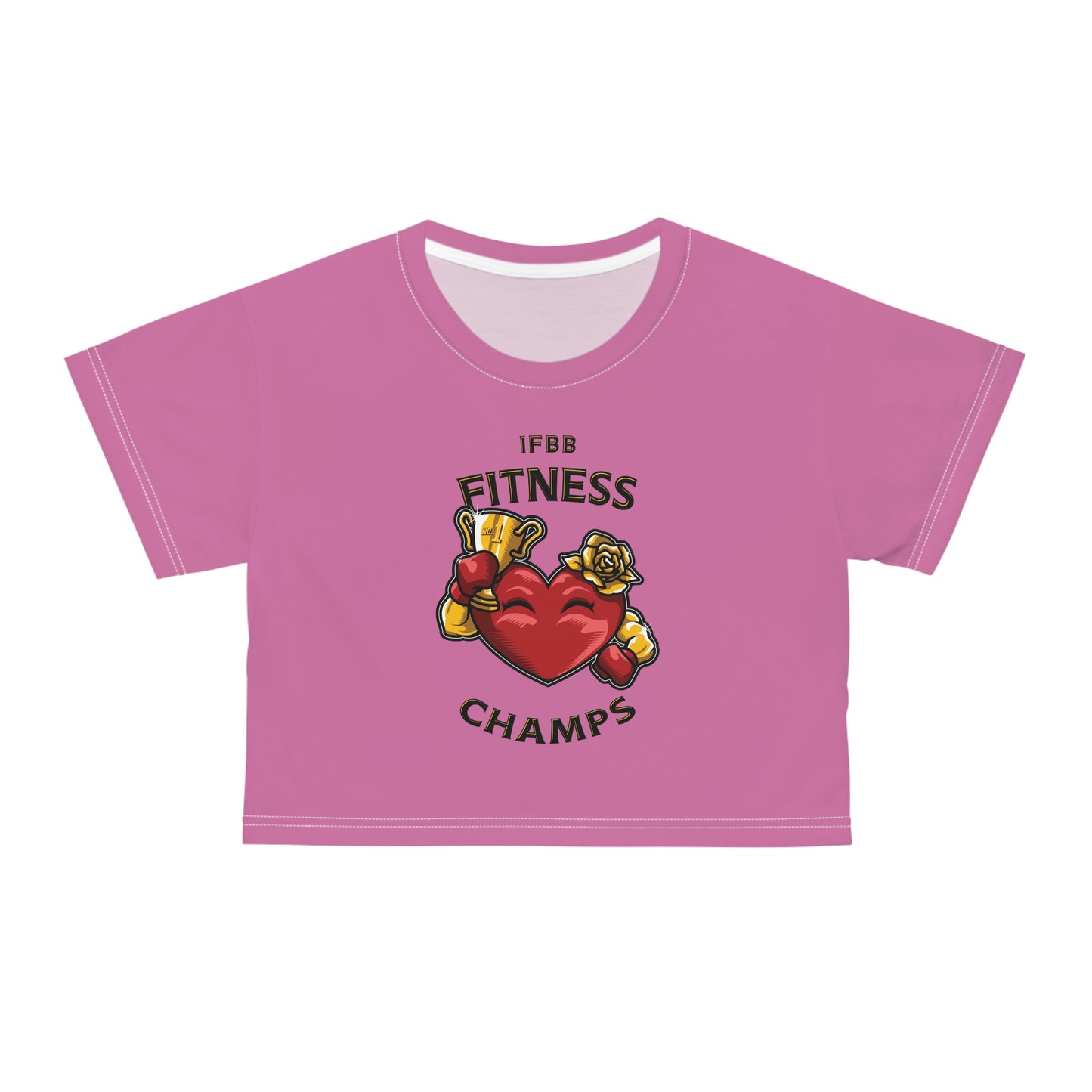 IFBB FITNESS CHAMPS (Pink) - Crop Tee (AOP)