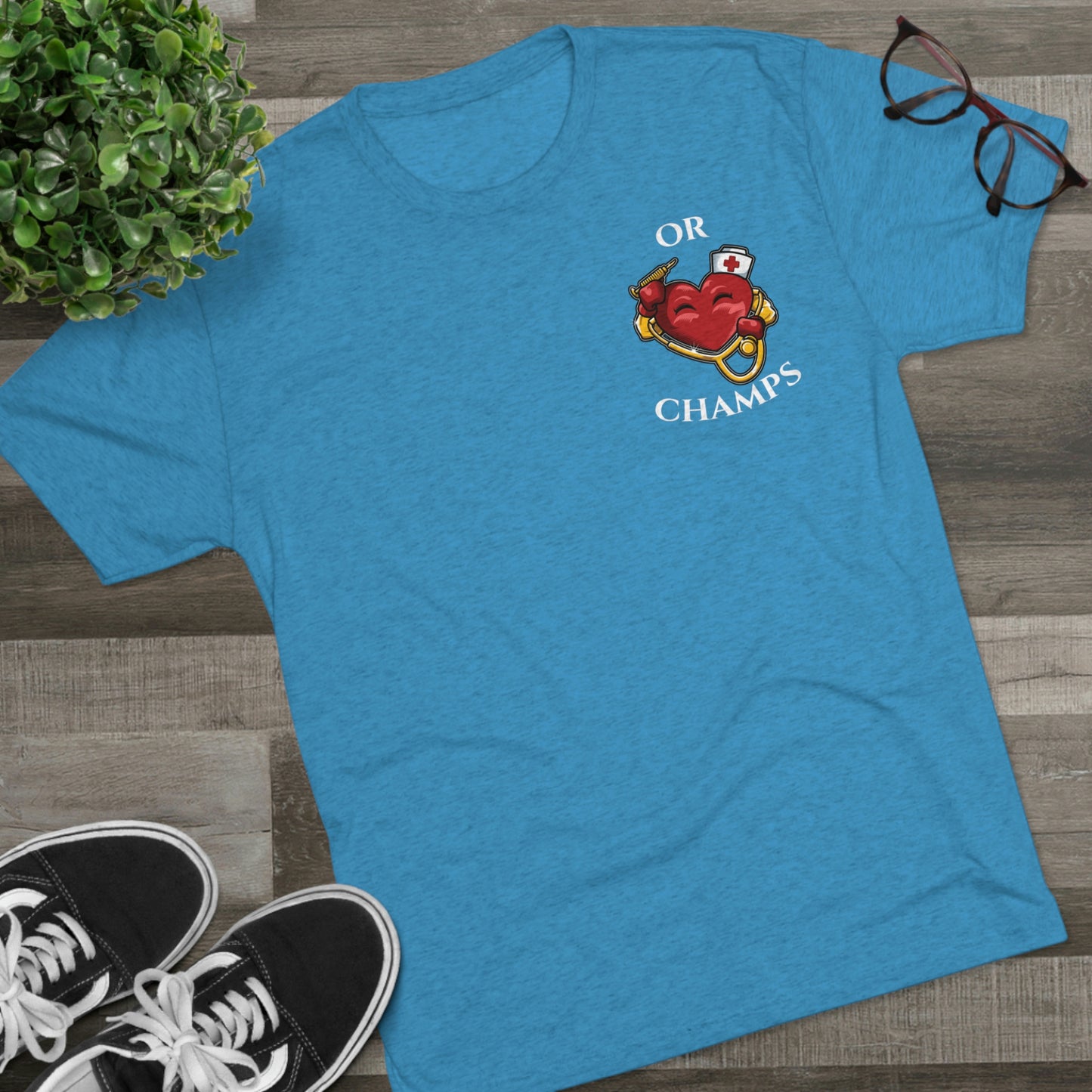 OR CHAMPS (Small Logo) - PREMIUM SOFT - Unisex Tri-Blend Crew Tee (Next Level 6010)