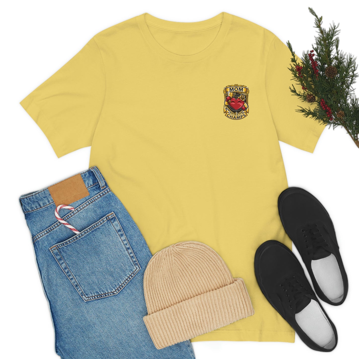 Mom Champs! (Small Front Logo) - Unisex Jersey Short Sleeve Tee - (Bella+Canva)