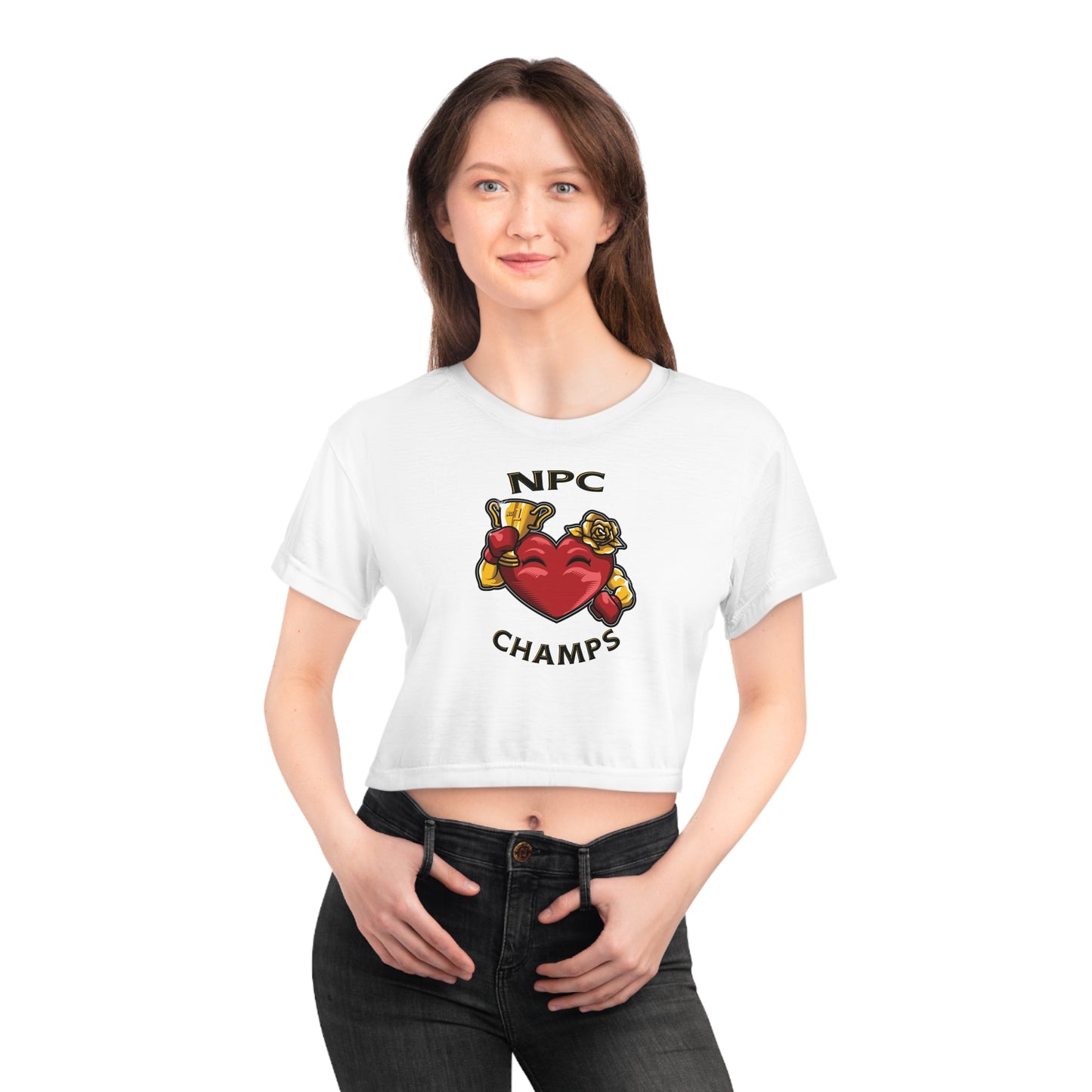 NPC CHAMPS (White) - Crop Tee (AOP)