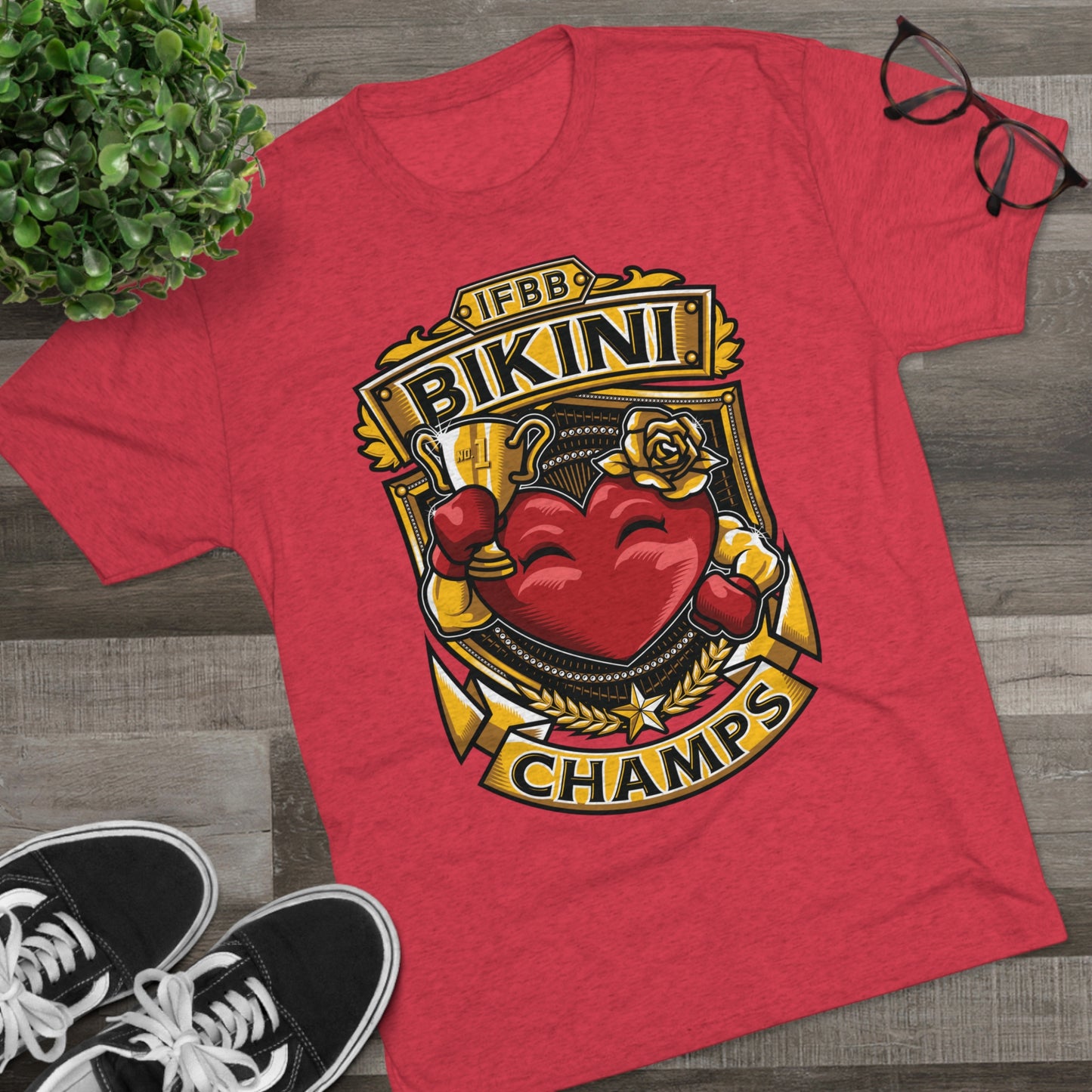 IFBB BIKINI CHAMPS - PREMIUM SOFT - Unisex Tri-Blend Crew Tee (Next Level 6010)