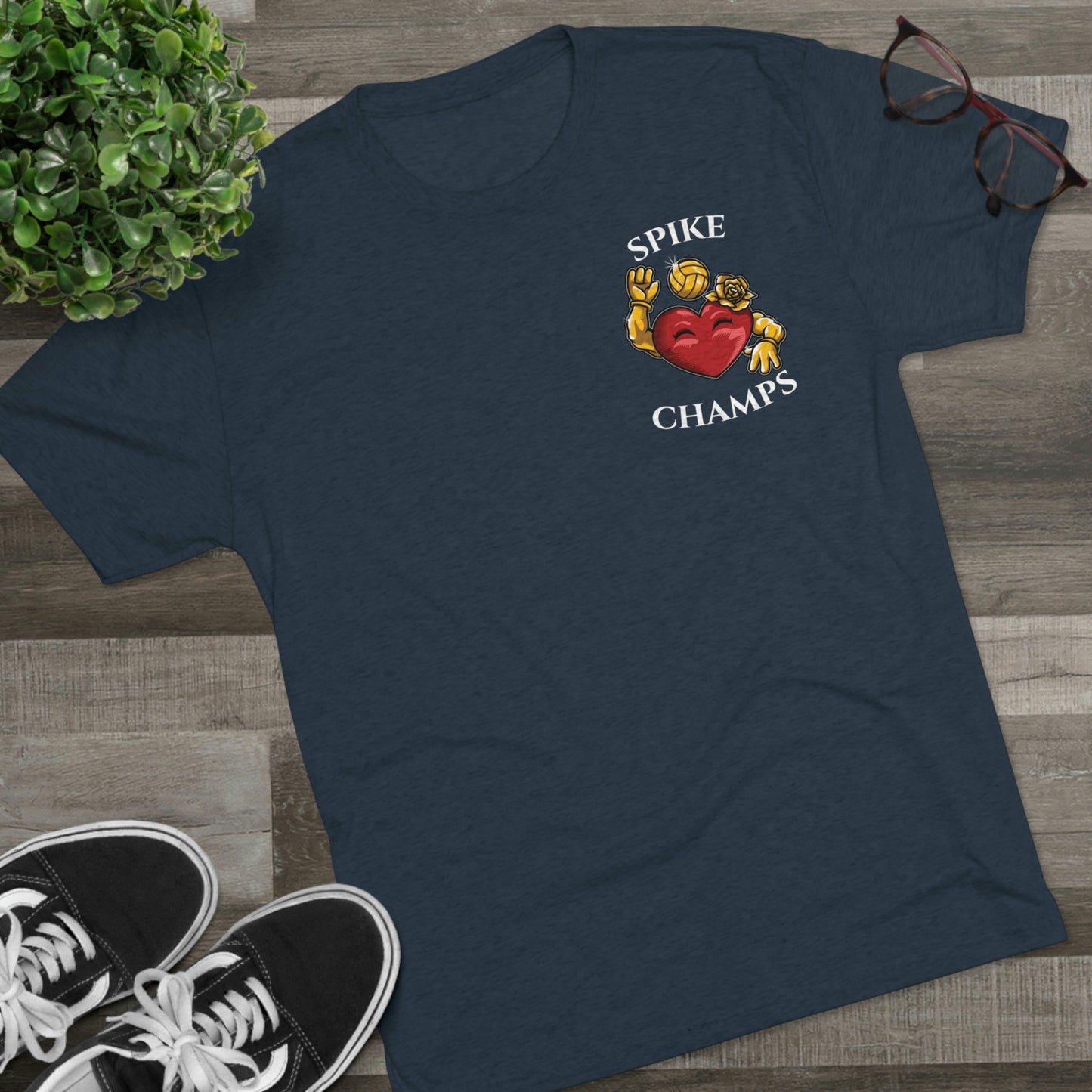 SPIKE CHAMPS (Small Logo) - PREMIUM SOFT - Unisex Tri-Blend Crew Tee (Next Level 6010)