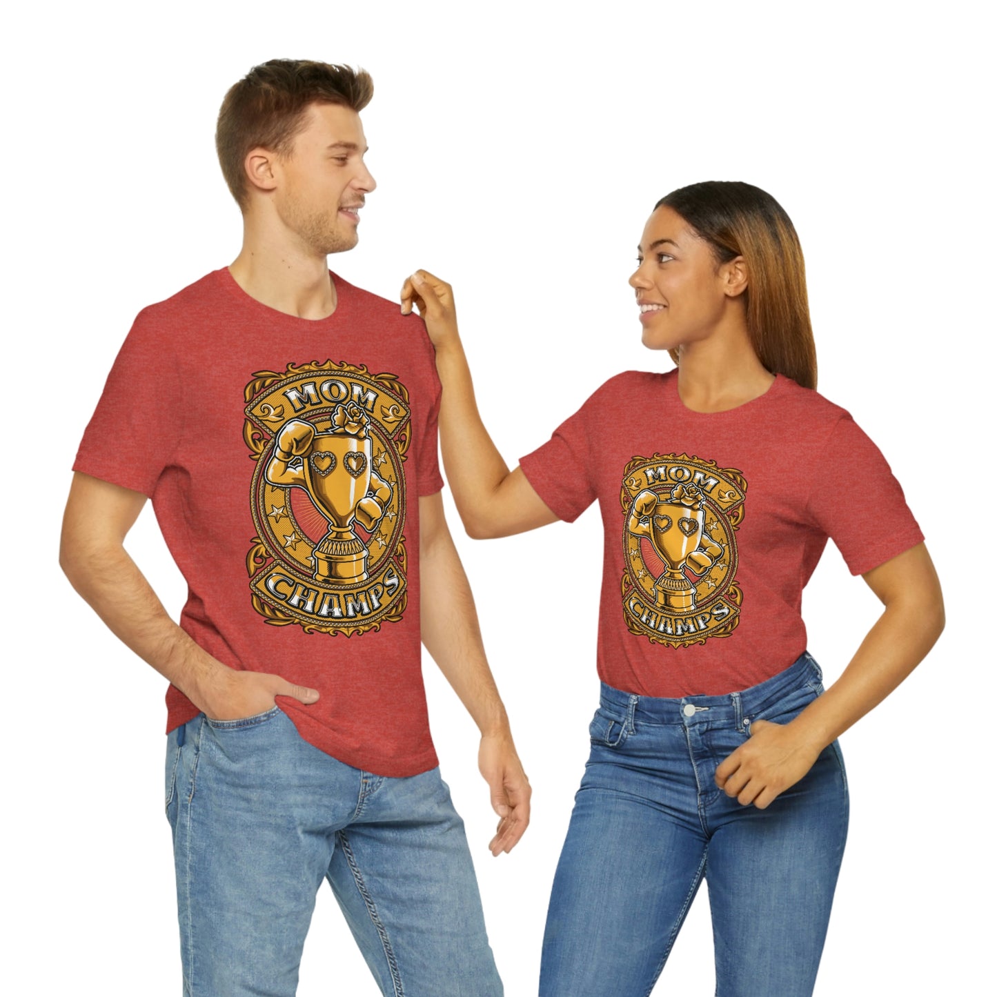 Mom Champs (Gold)! Unisex Jersey Short Sleeve Tee (Bella+Canvas)