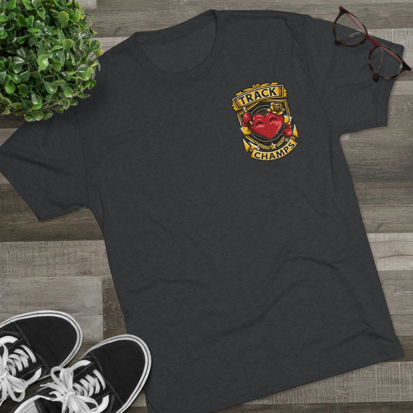 TRACK CHAMPS (Small Logo) - PREMIUM SOFT - Unisex Tri-Blend Crew Tee (Next Level 6010)