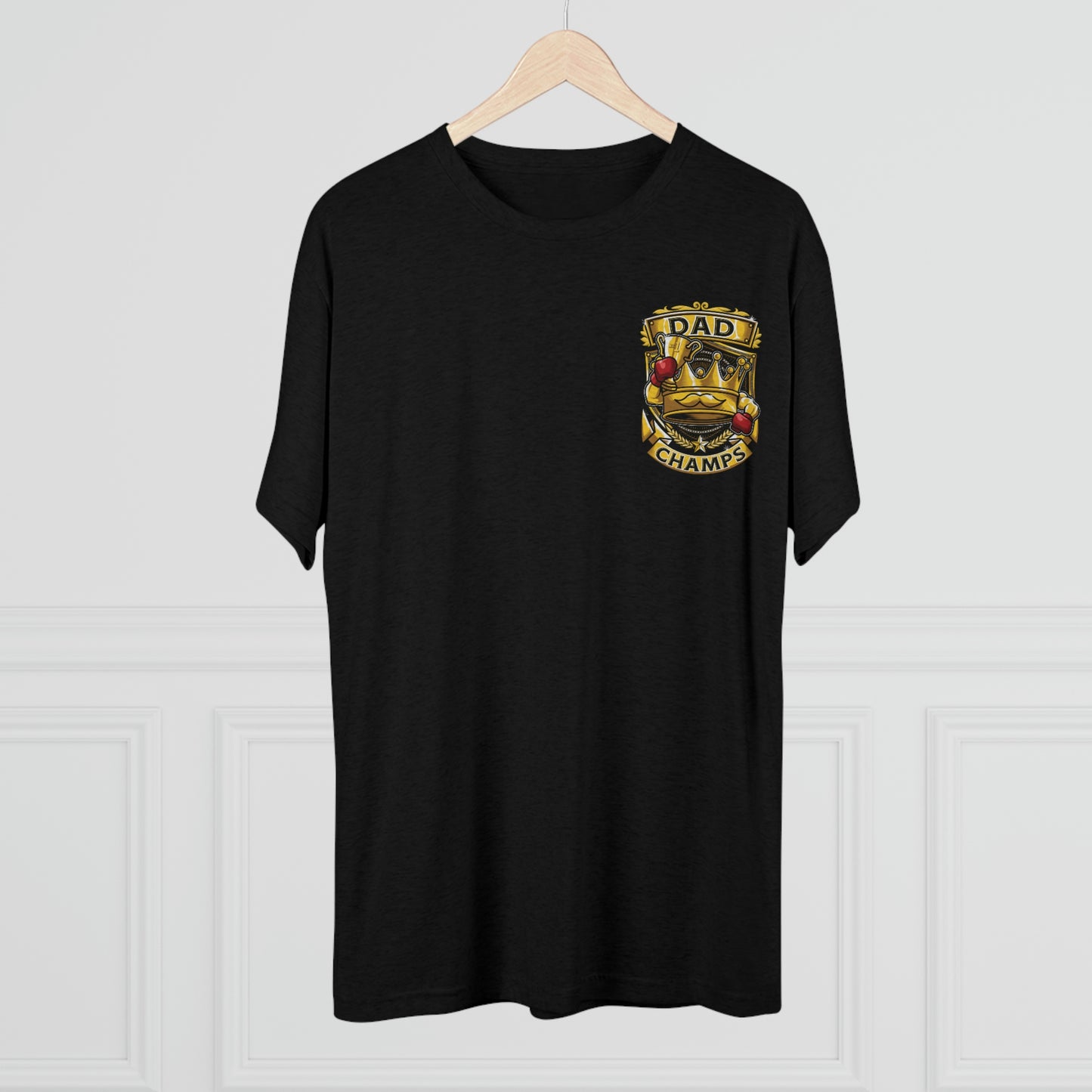 DAD CHAMPS (Small Front) - PREMIUM SOFT - Unisex Tri-Blend Crew Tee (Next Level 6010)