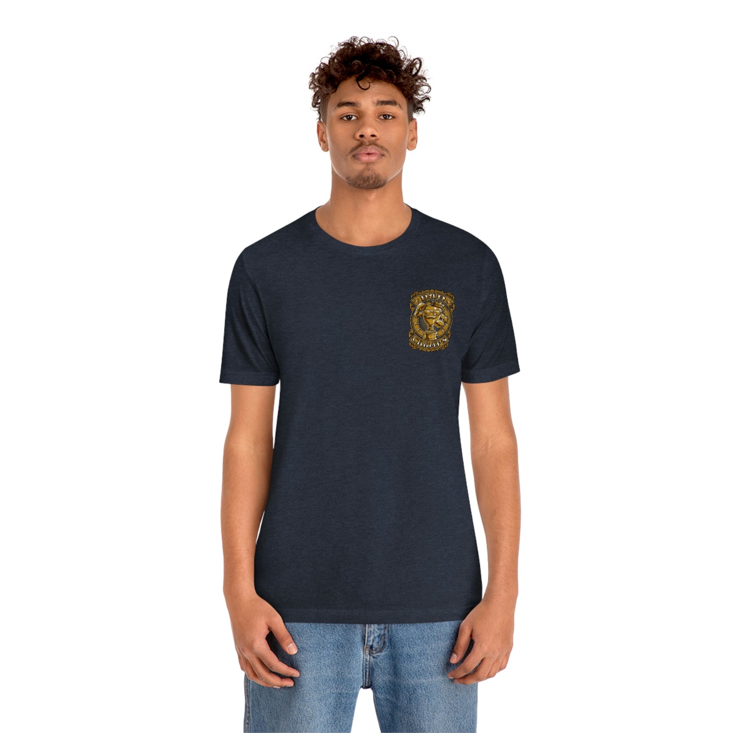 Dad Champs (Gold - Front & Back logo)! - Unisex Jersey Short Sleeve Tee (Bella+Canvas)