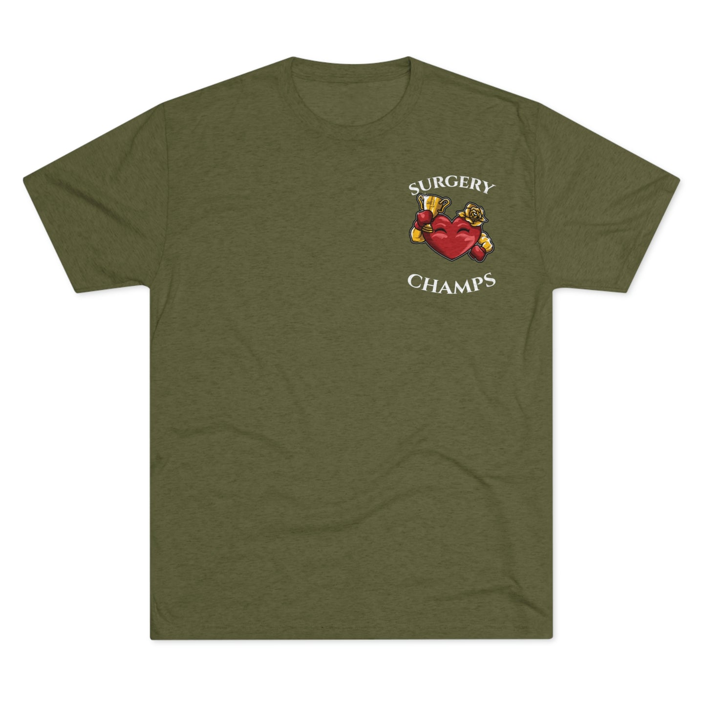 SURGERY CHAMPS (Alternate Small Logo) - PREMIUM SOFT - Unisex Tri-Blend Crew Tee (Next Level 6010)