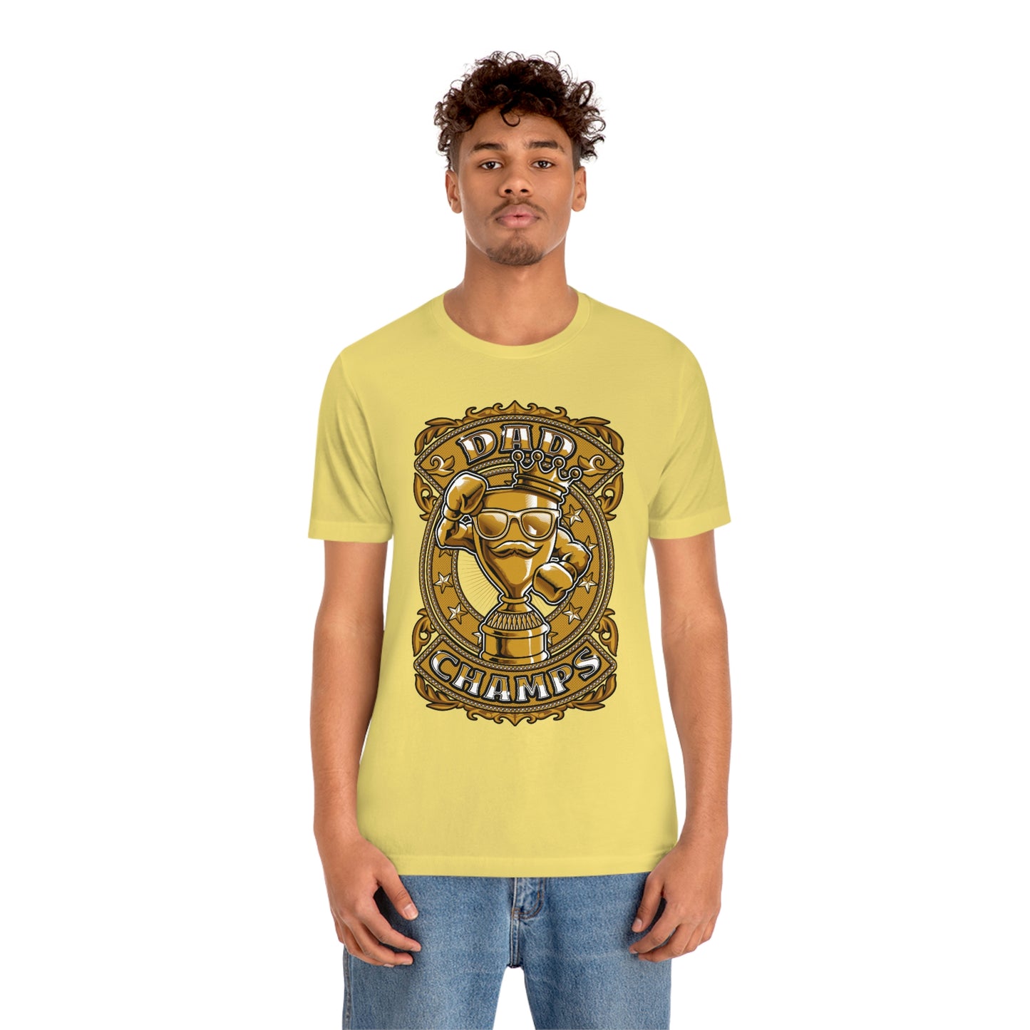Dad Champs (Gold)! - Unisex Jersey Short Sleeve Tee (Bella+Canvas)