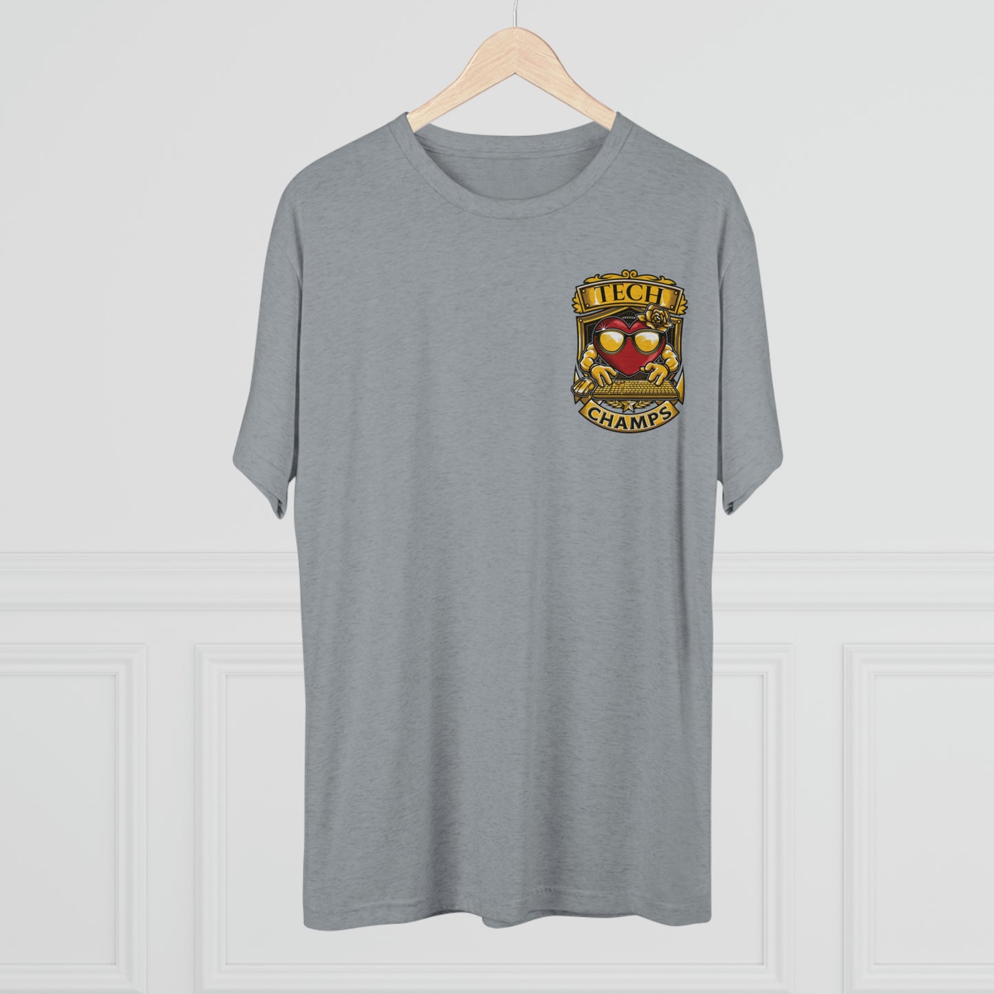 TECH CHAMPS (Small Logo) - PREMIUM SOFT - Unisex Tri-Blend Crew Tee (Next Level 6010)