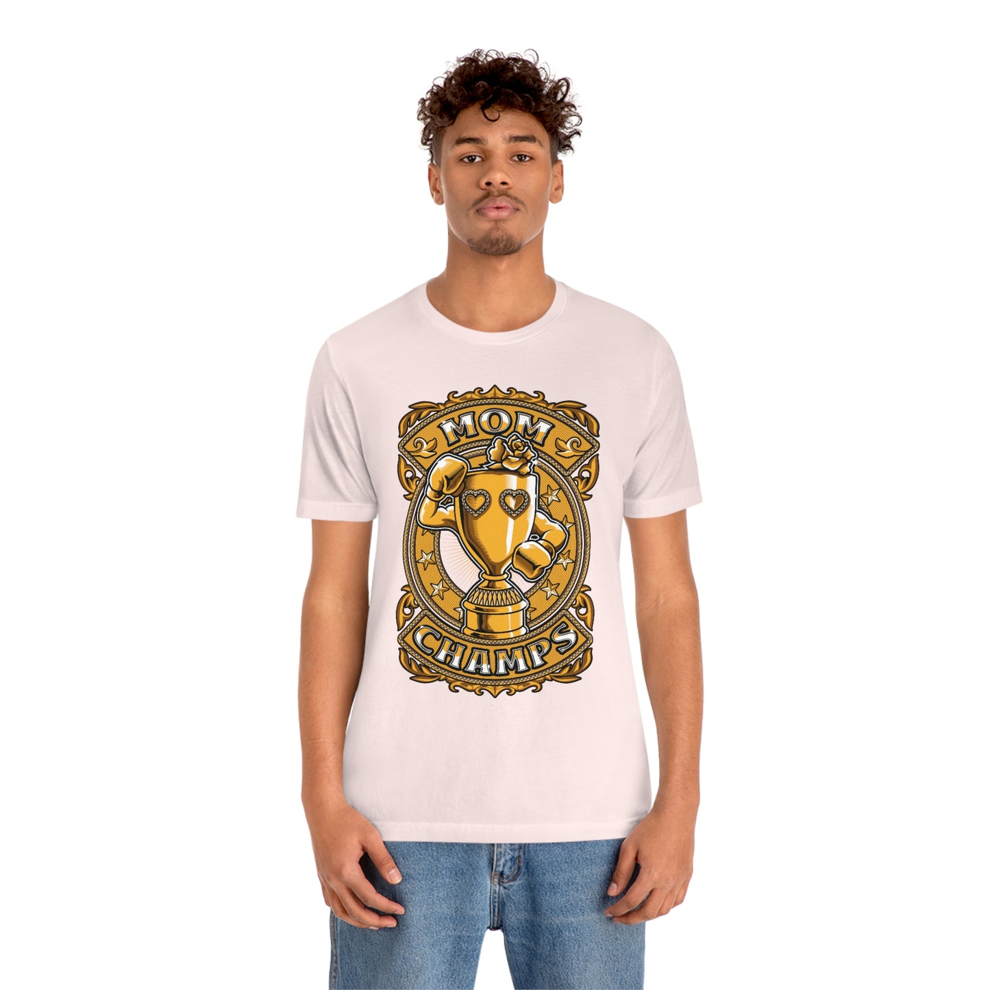 Mom Champs (Gold)! Unisex Jersey Short Sleeve Tee (Bella+Canvas)