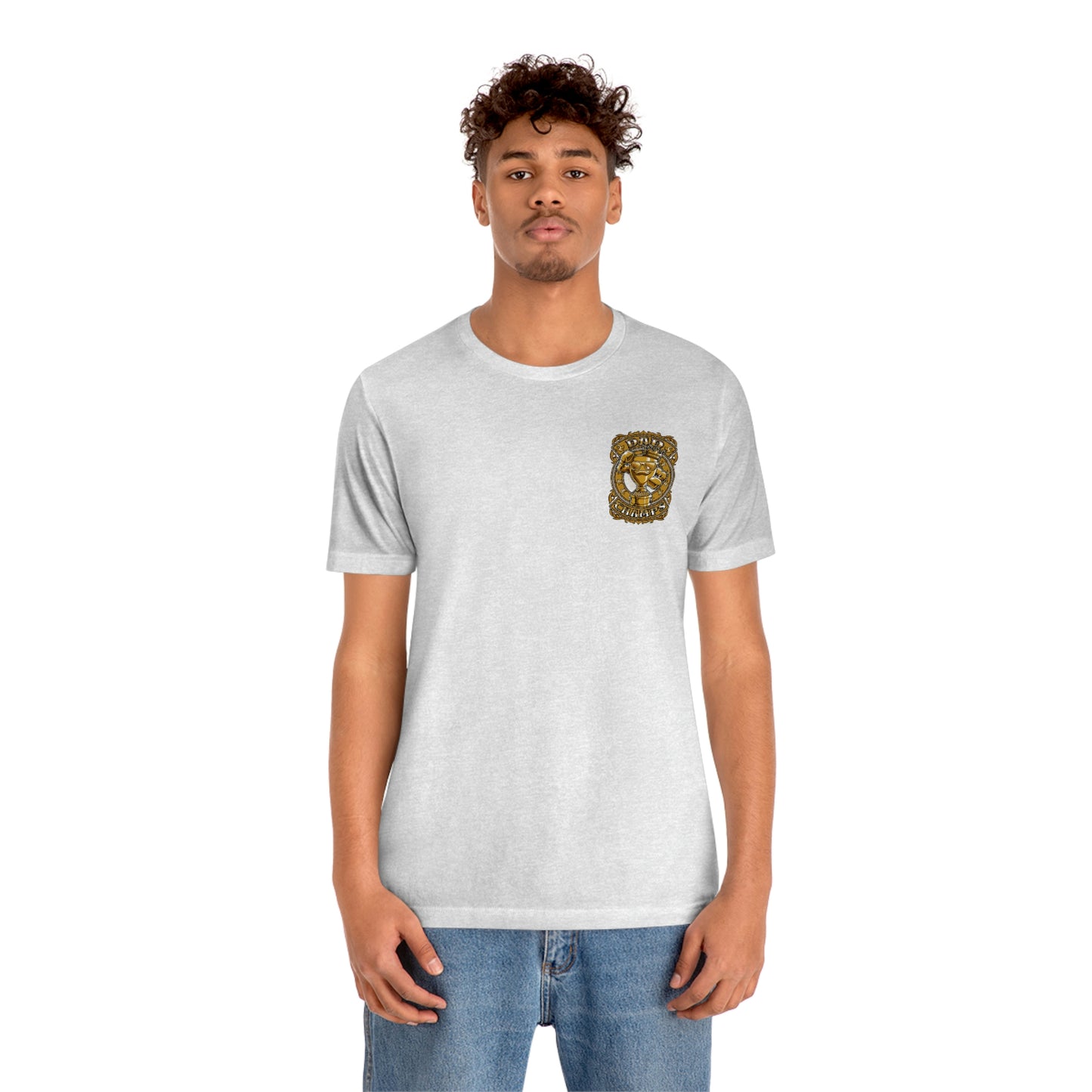Dad Champs (Gold - Front & Back logo)! - Unisex Jersey Short Sleeve Tee (Bella+Canvas)
