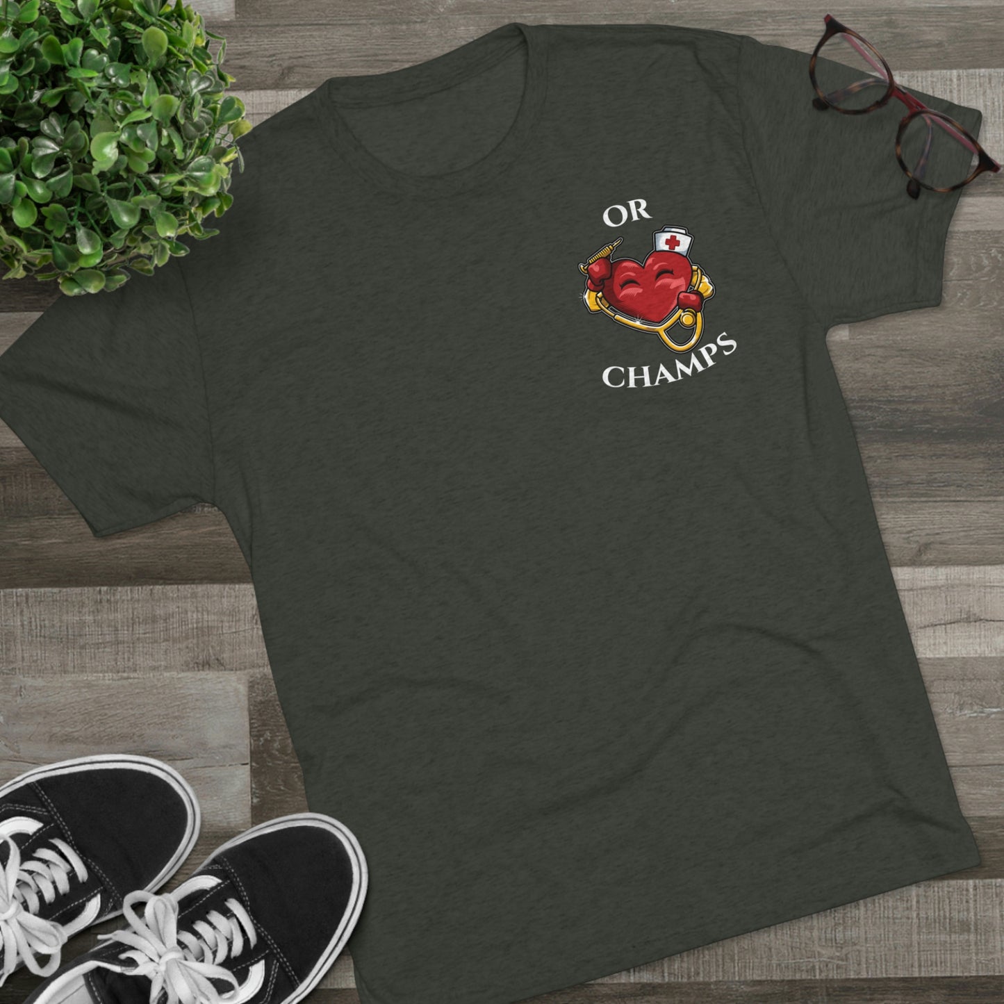 OR CHAMPS (Small Logo) - PREMIUM SOFT - Unisex Tri-Blend Crew Tee (Next Level 6010)