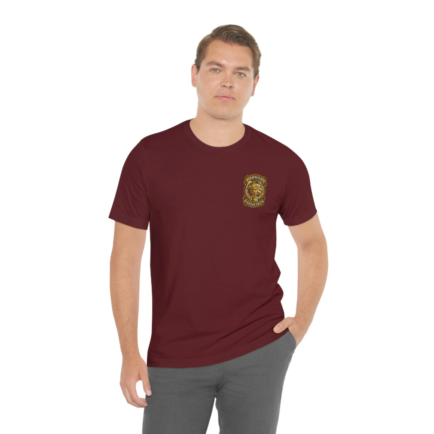 Dad Champs (Gold - Front & Back logo)! - Unisex Jersey Short Sleeve Tee (Bella+Canvas)