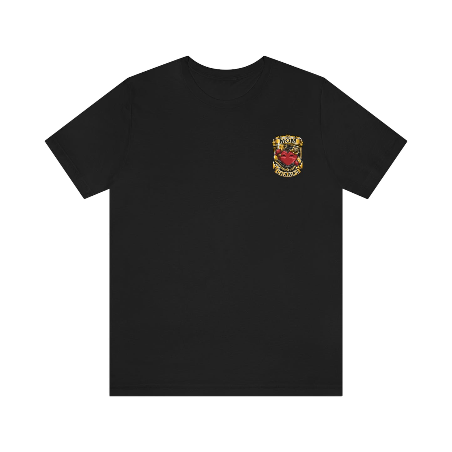 Mom Champs! (Small Front Logo) - Unisex Jersey Short Sleeve Tee - (Bella+Canva)