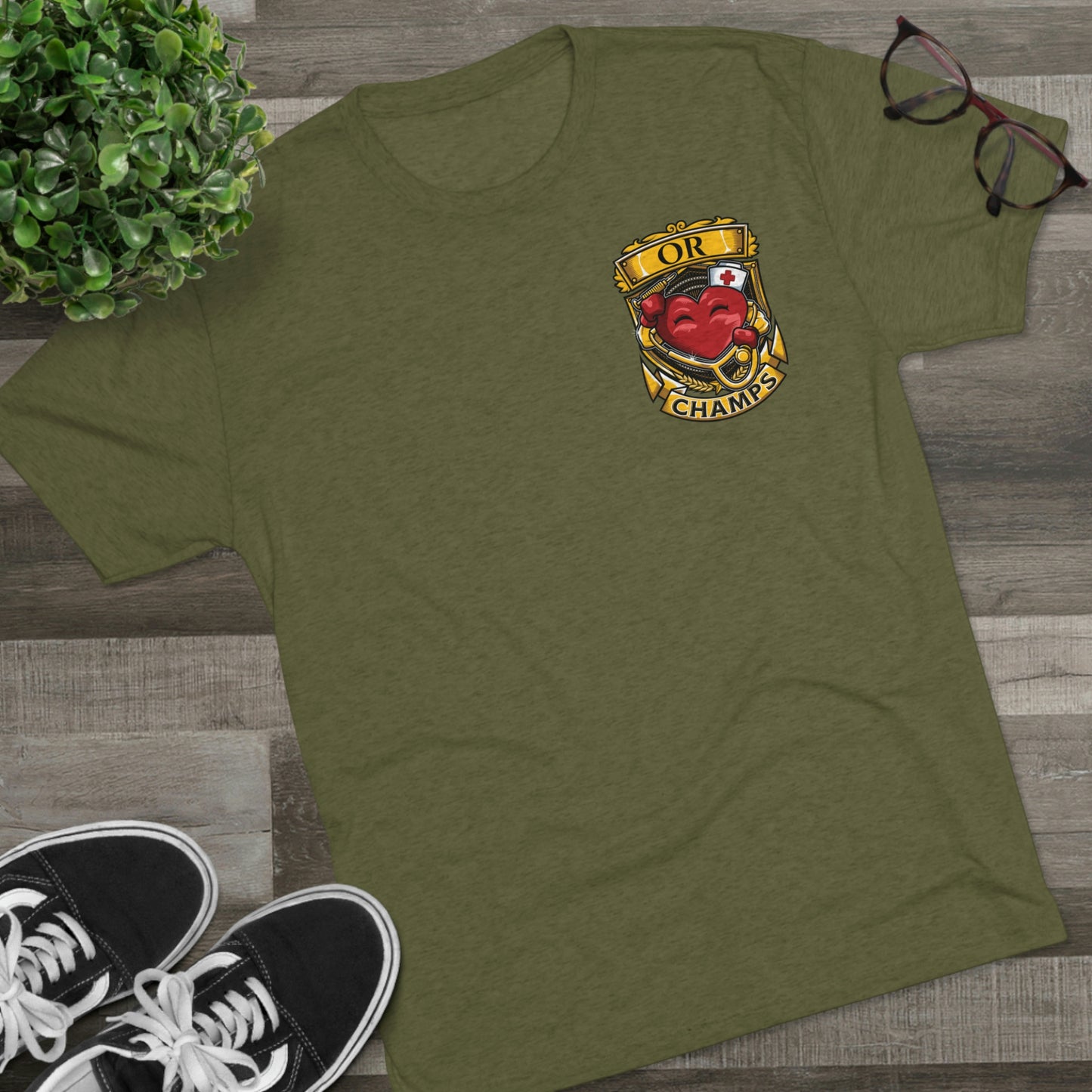 OR CHAMPS (Small Logo) - PREMIUM SOFT - Unisex Tri-Blend Crew Tee (Next Level 6010)