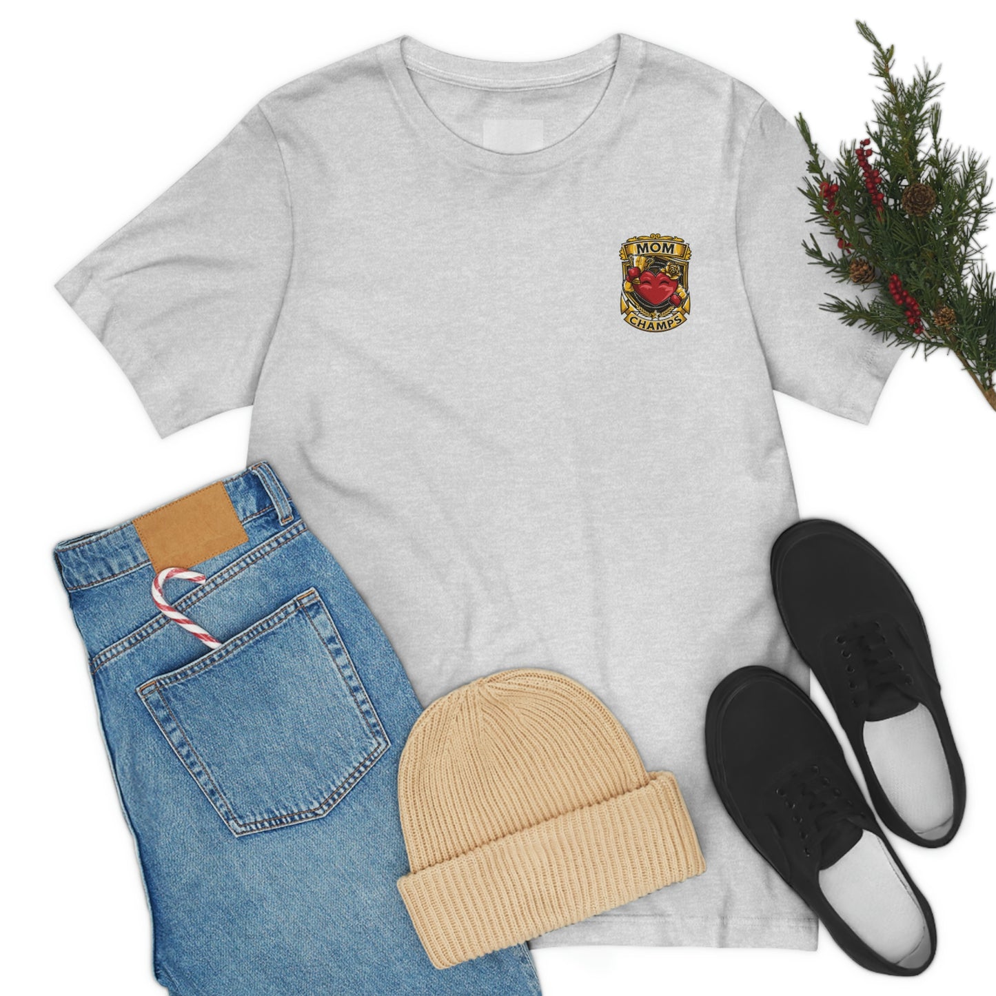 Mom Champs! (Small Front Logo) - Unisex Jersey Short Sleeve Tee - (Bella+Canva)