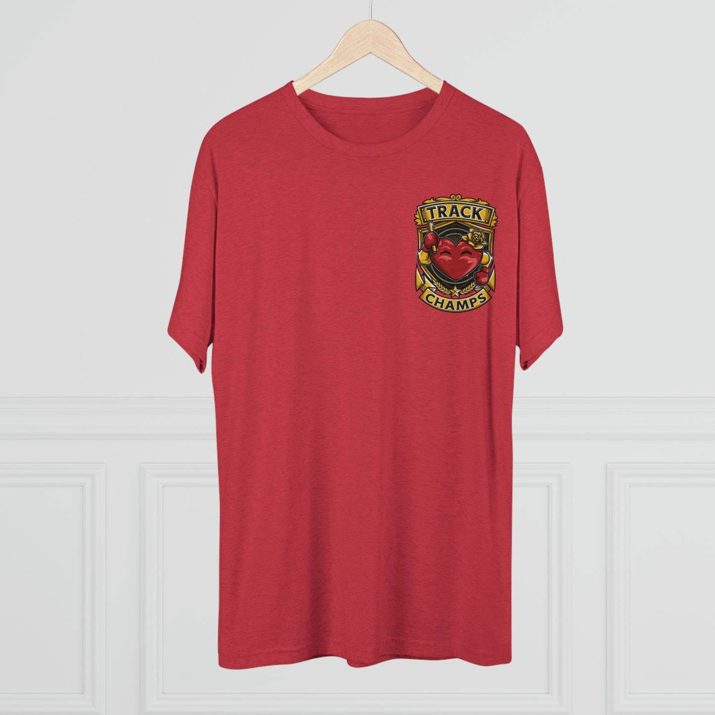 TRACK CHAMPS (Small Logo) - PREMIUM SOFT - Unisex Tri-Blend Crew Tee (Next Level 6010)