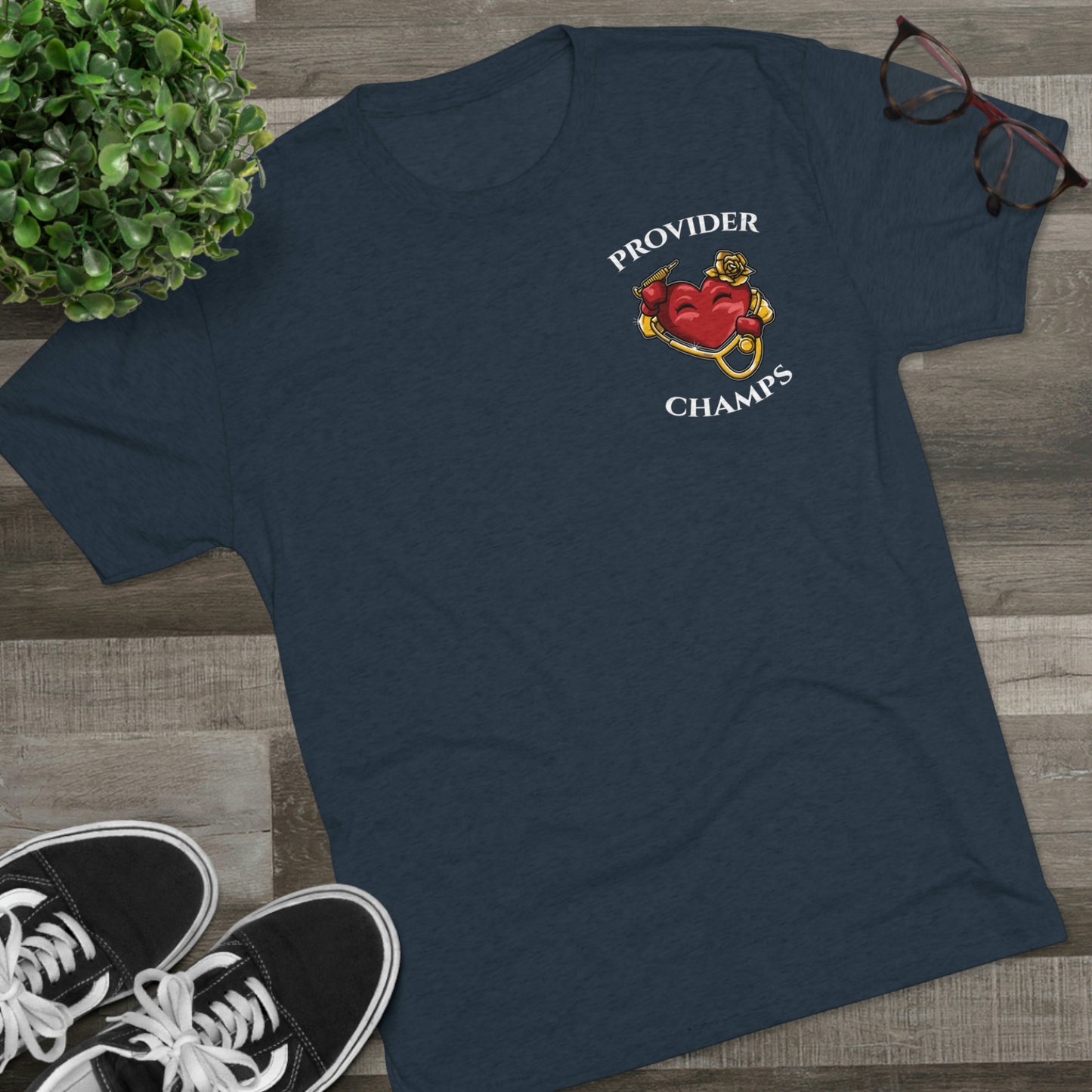 PROVIDER CHAMPS (Small Logo) - PREMIUM SOFT - Unisex Tri-Blend Crew Tee (Next Level 6010)