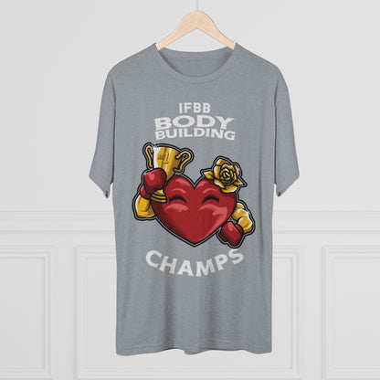 IFBB BODY BUILDING CHAMPS - PREMIUM SOFT - Unisex Tri-Blend Crew Tee (Next Level 6010)