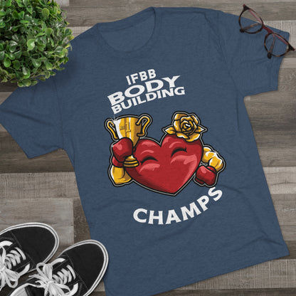 IFBB BODY BUILDING CHAMPS - PREMIUM SOFT - Unisex Tri-Blend Crew Tee (Next Level 6010)