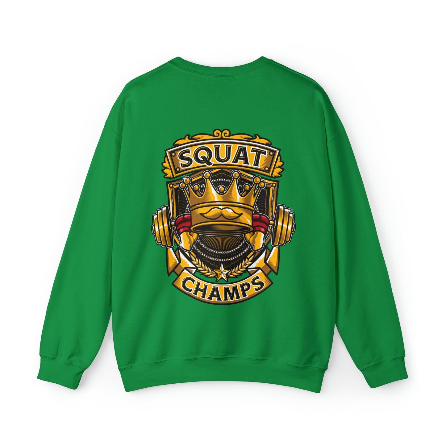 SQUAT CHAMPS (back design) - Unisex Heavy Blend™ Crewneck Sweatshirt