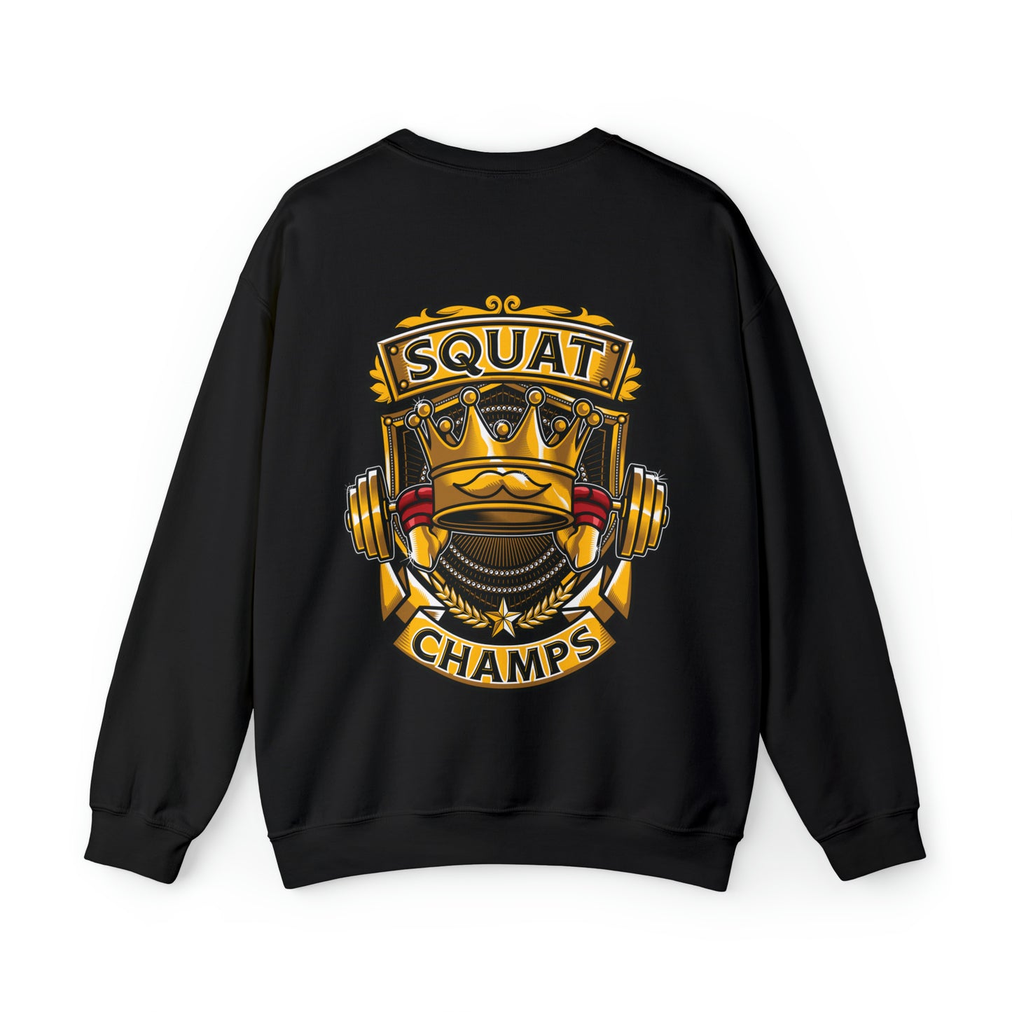 SQUAT CHAMPS (back design) - Unisex Heavy Blend™ Crewneck Sweatshirt