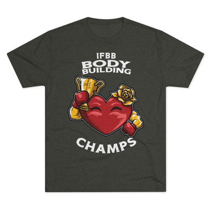 IFBB BODY BUILDING CHAMPS - PREMIUM SOFT - Unisex Tri-Blend Crew Tee (Next Level 6010)
