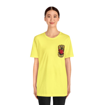 Mom Champs! (Small Front Logo & Back Design) - Unisex Jersey Short Sleeve Tee (Bella+Canvas)