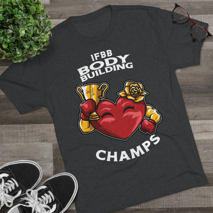 IFBB BODY BUILDING CHAMPS - PREMIUM SOFT - Unisex Tri-Blend Crew Tee (Next Level 6010)