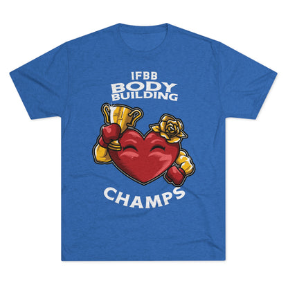 IFBB BODY BUILDING CHAMPS - PREMIUM SOFT - Unisex Tri-Blend Crew Tee (Next Level 6010)