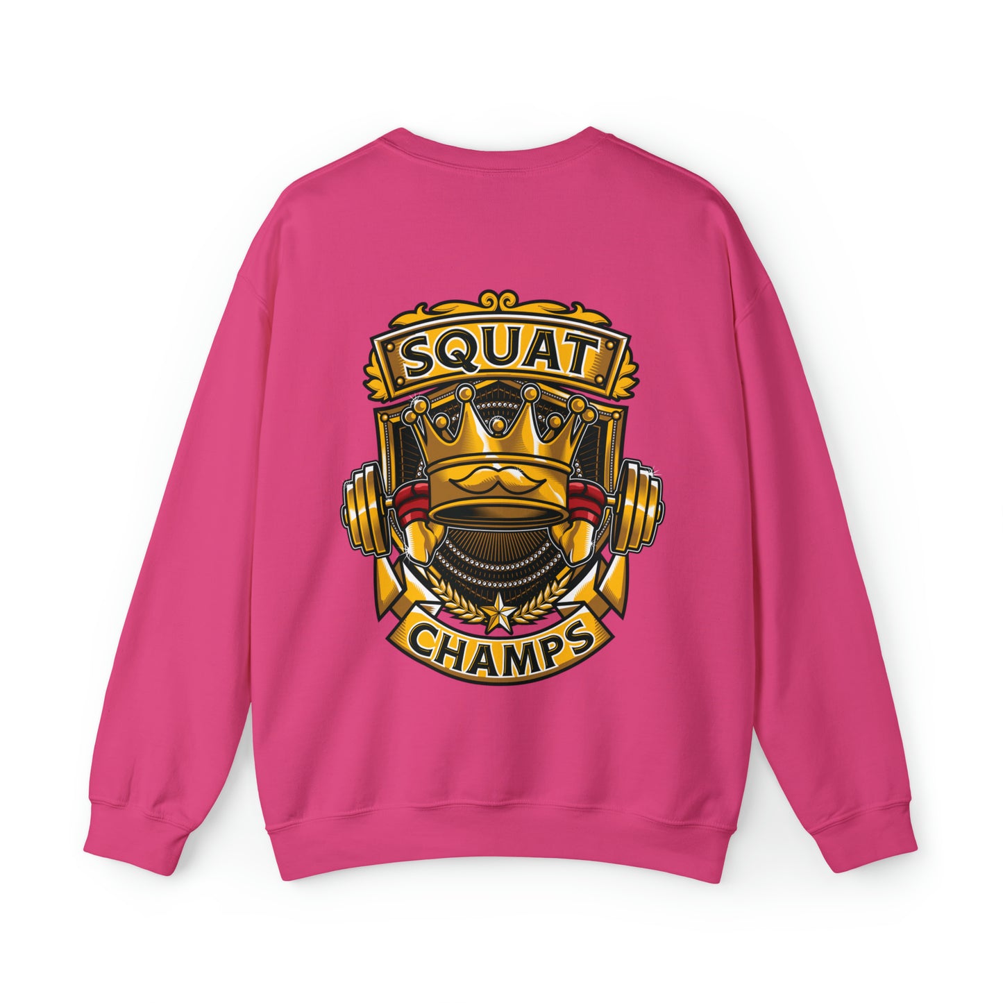 SQUAT CHAMPS (back design) - Unisex Heavy Blend™ Crewneck Sweatshirt