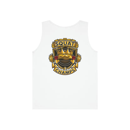 SQUAT CHAMPS (Back Design) - Unisex Heavy Cotton Tank Top