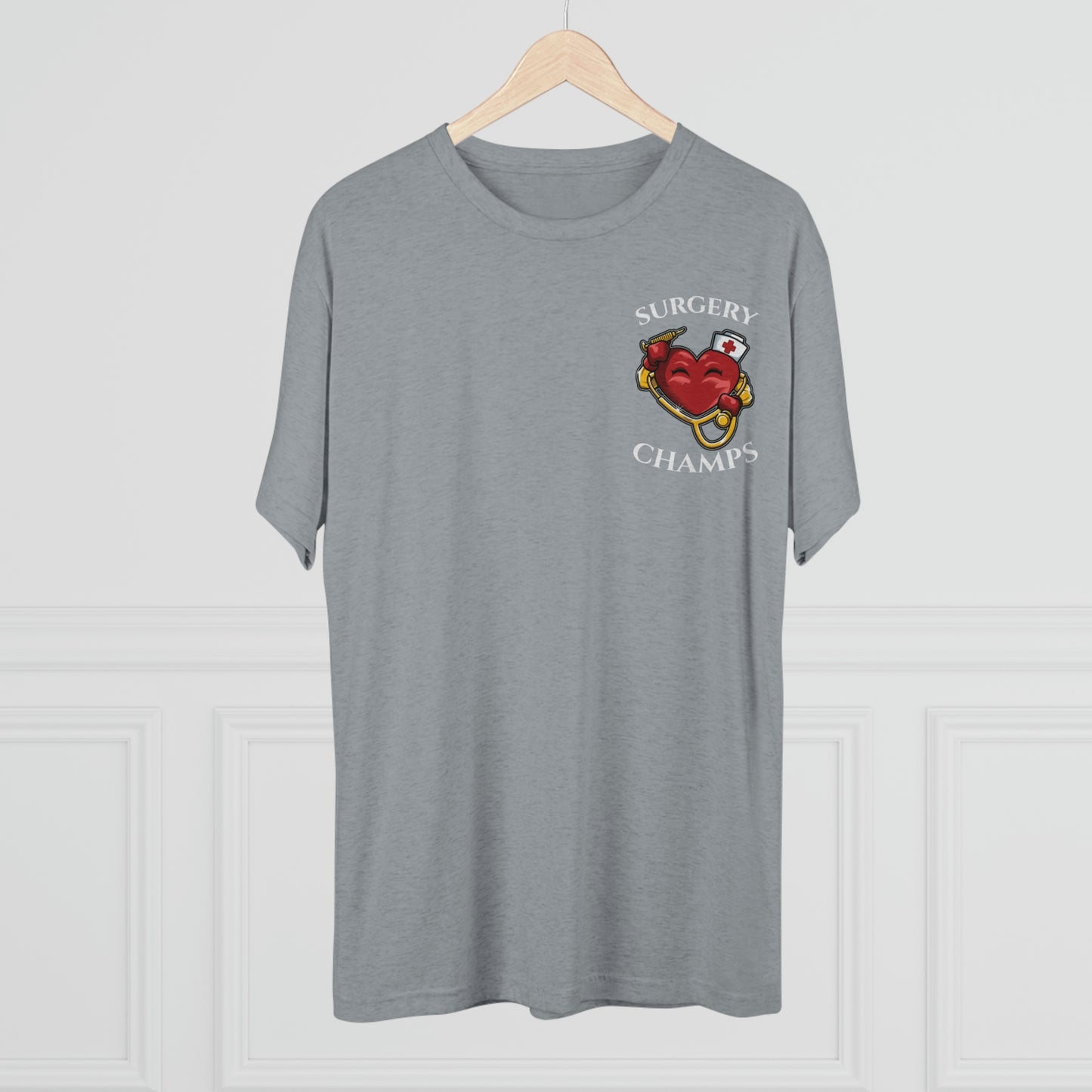 SURGERY CHAMPS (Small Logo) - PREMIUM SOFT - Unisex Tri-Blend Crew Tee (Next Level 6010)