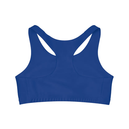 IFBB FIGURE CHAMPS - Center Logo - (Blue) - Seamless Sports Bra (AOP)