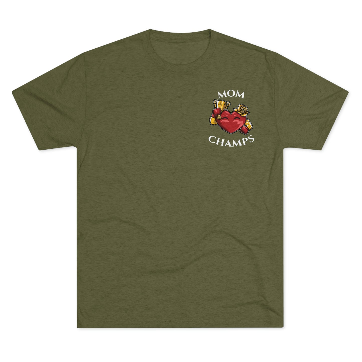 MOM CHAMPS (No Background - Small Logo) - PREMIUM SOFT - Unisex Tri-Blend Crew Tee (Next Level 6010)